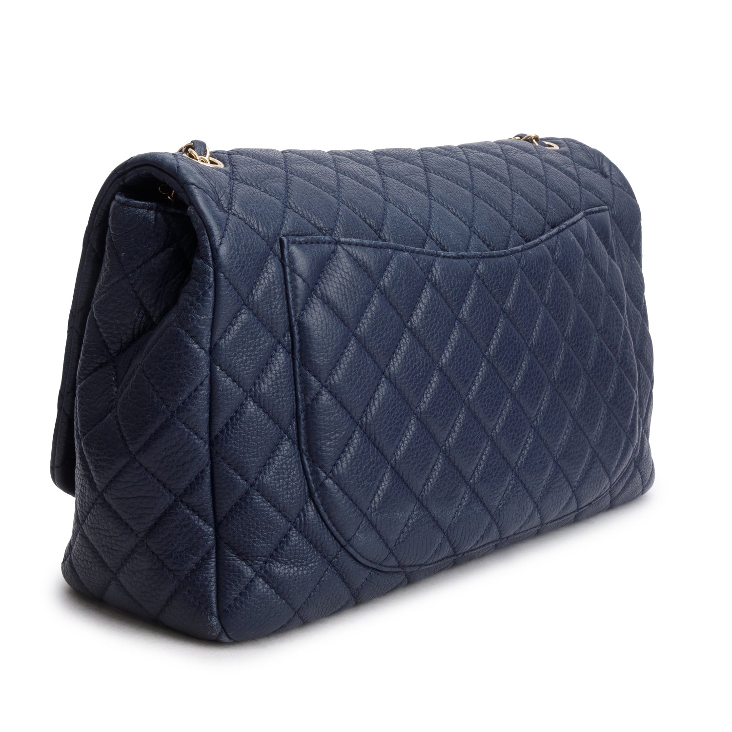Chanel Navy Quilted Calfskin Leather Small XXL Airline Travel Flap Bag