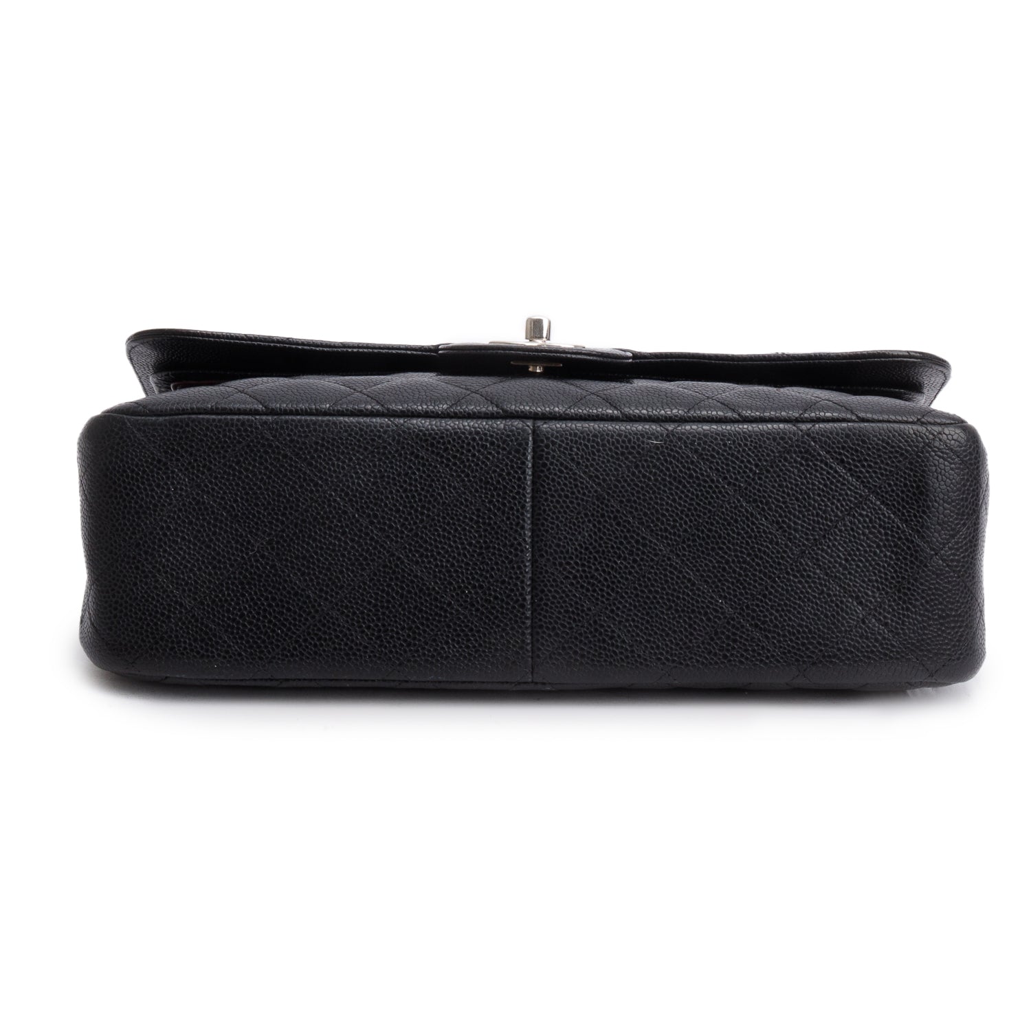 Chanel Black Caviar Leather Classic Jumbo Double Flap Bag w/ Authenticity Card