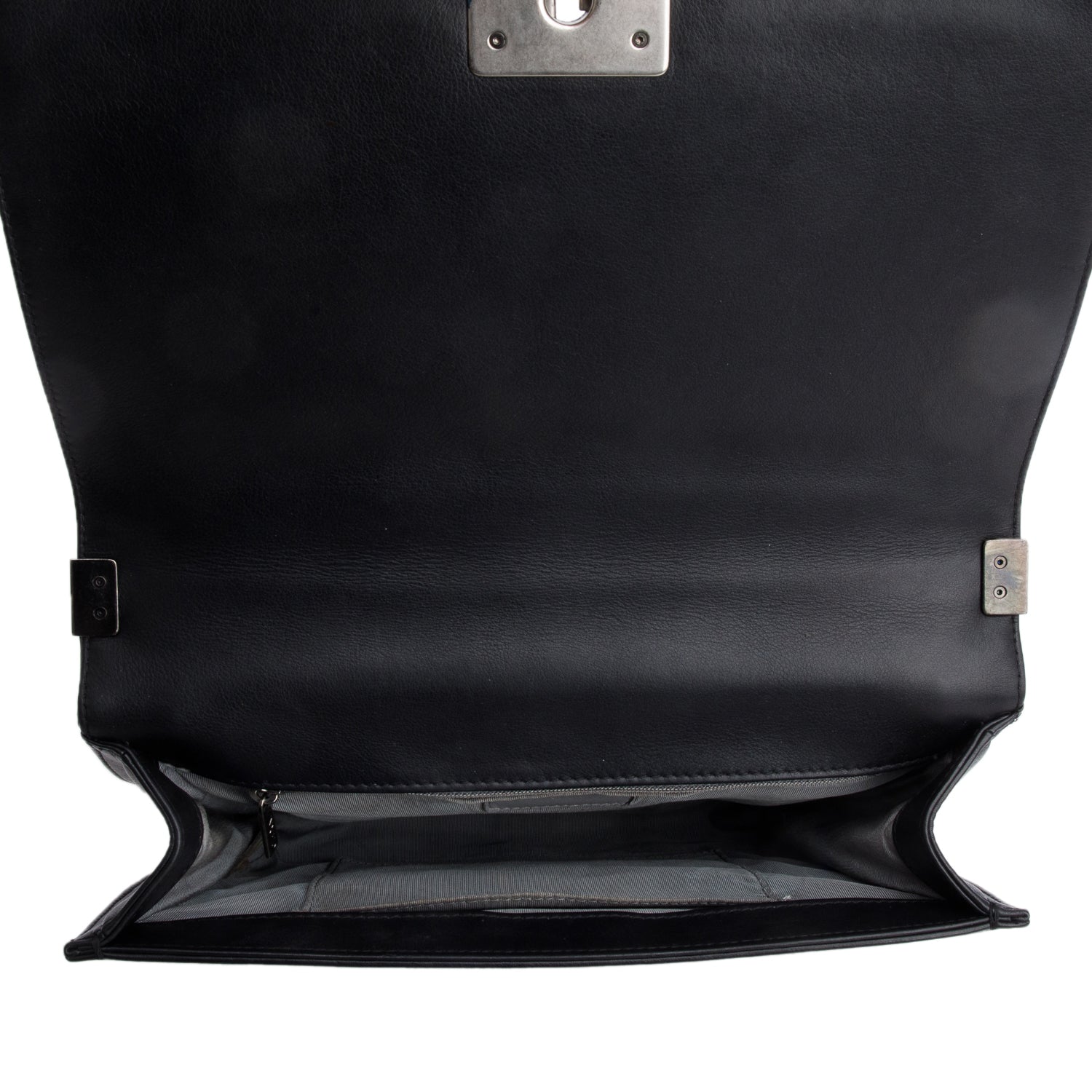 Chanel Black Quilted Lambskin Leather Large Boy Bag