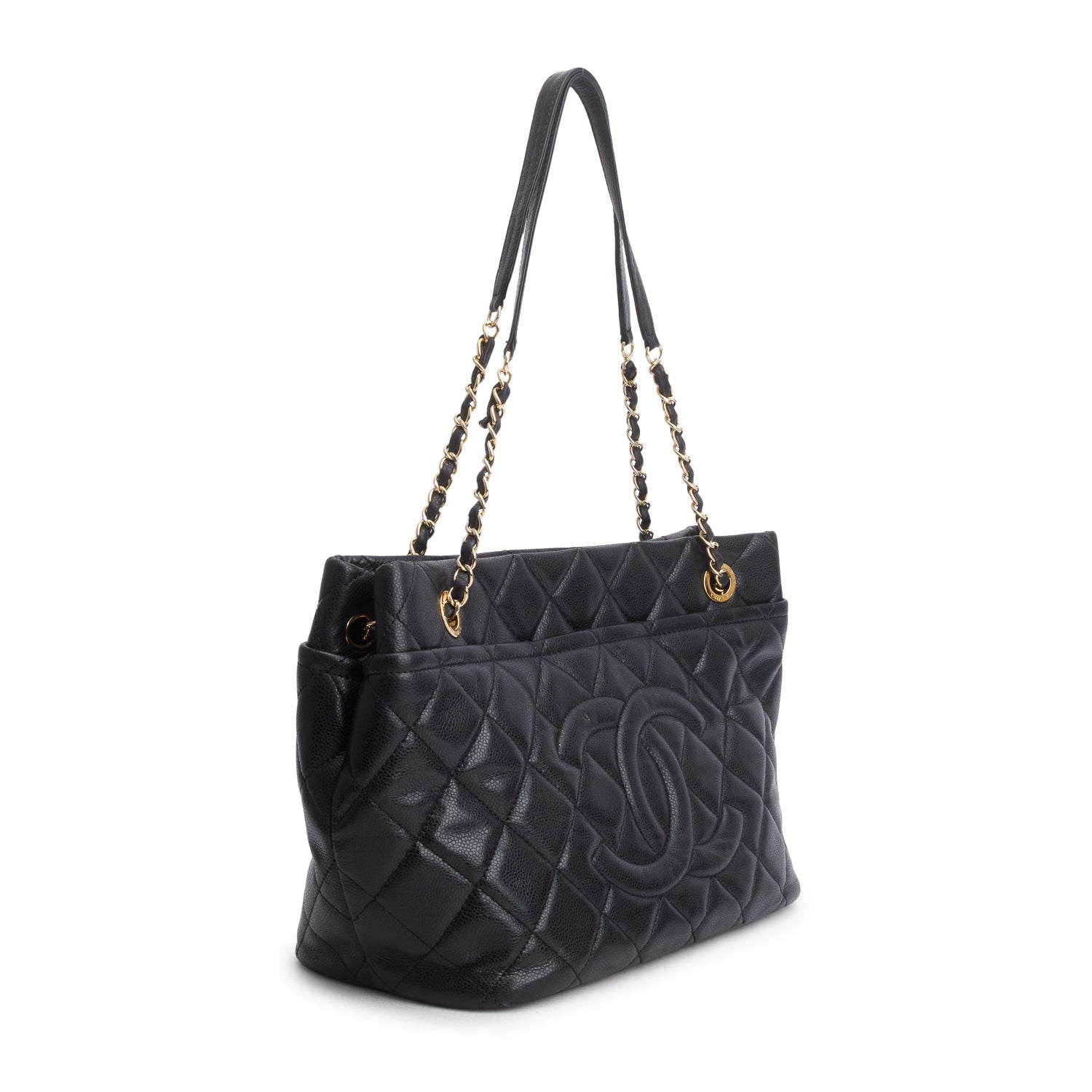 Chanel Black Caviar Quilted CC Timeless Soft Tote