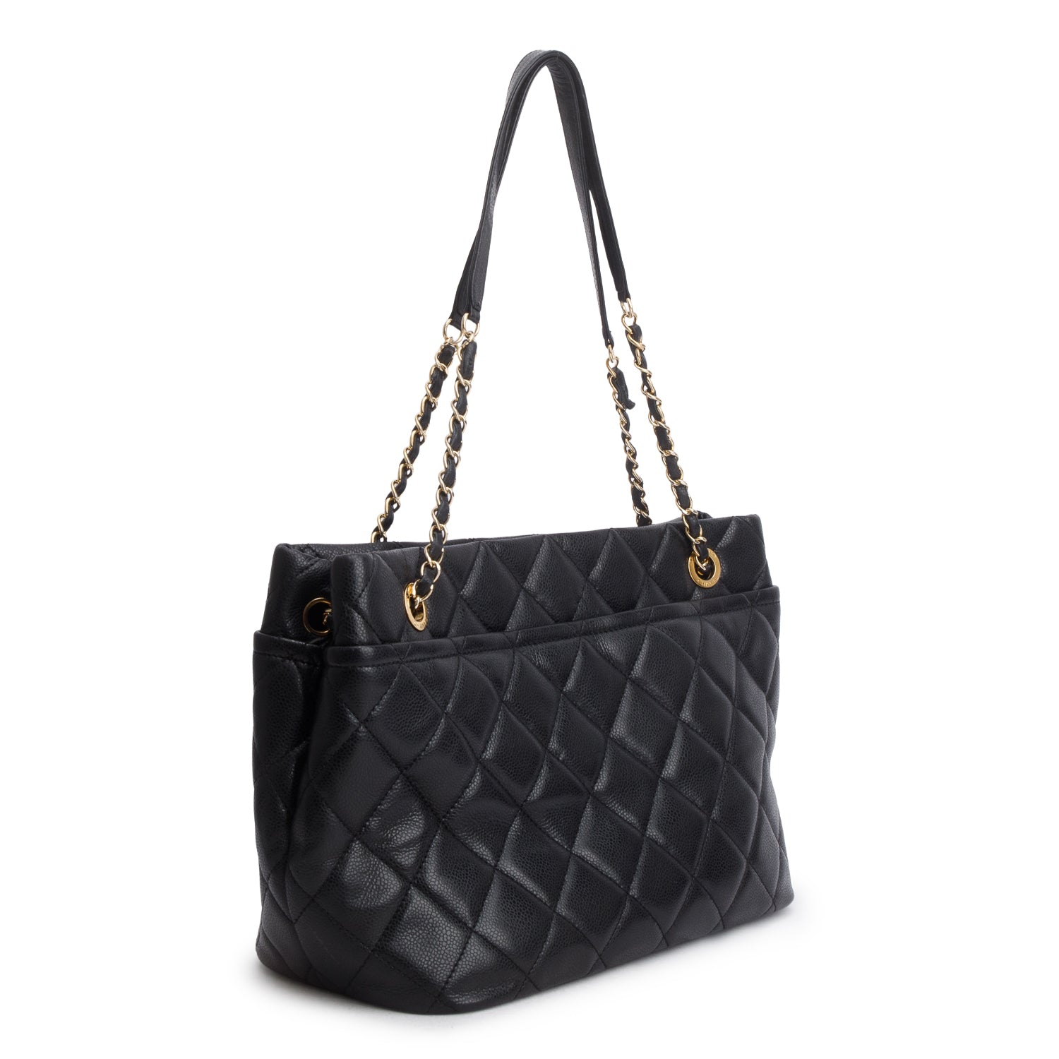 Chanel Black Caviar Quilted CC Timeless Soft Tote