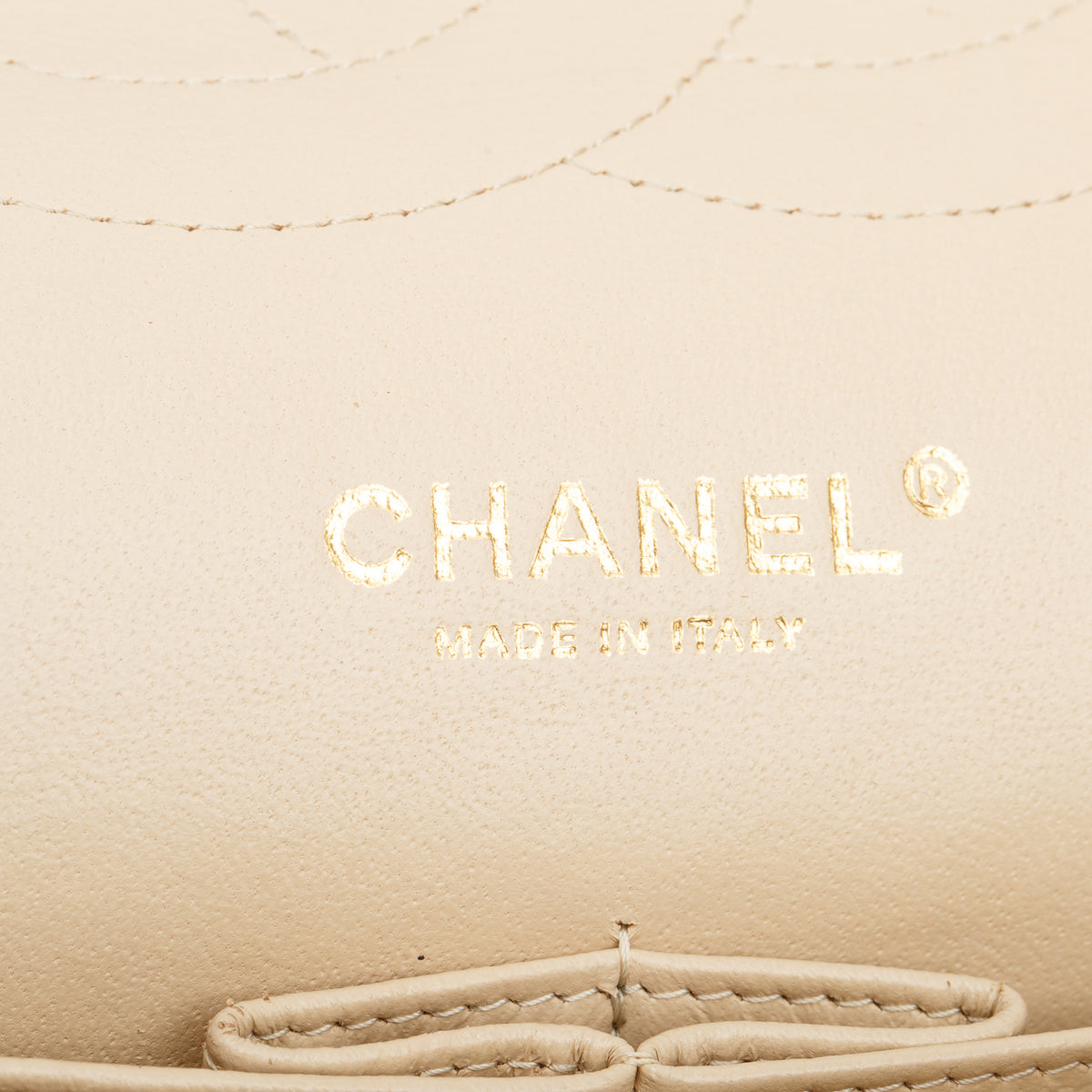 Chanel Beige Quilted Lambskin Leather Classic Jumbo Double Flap Bag