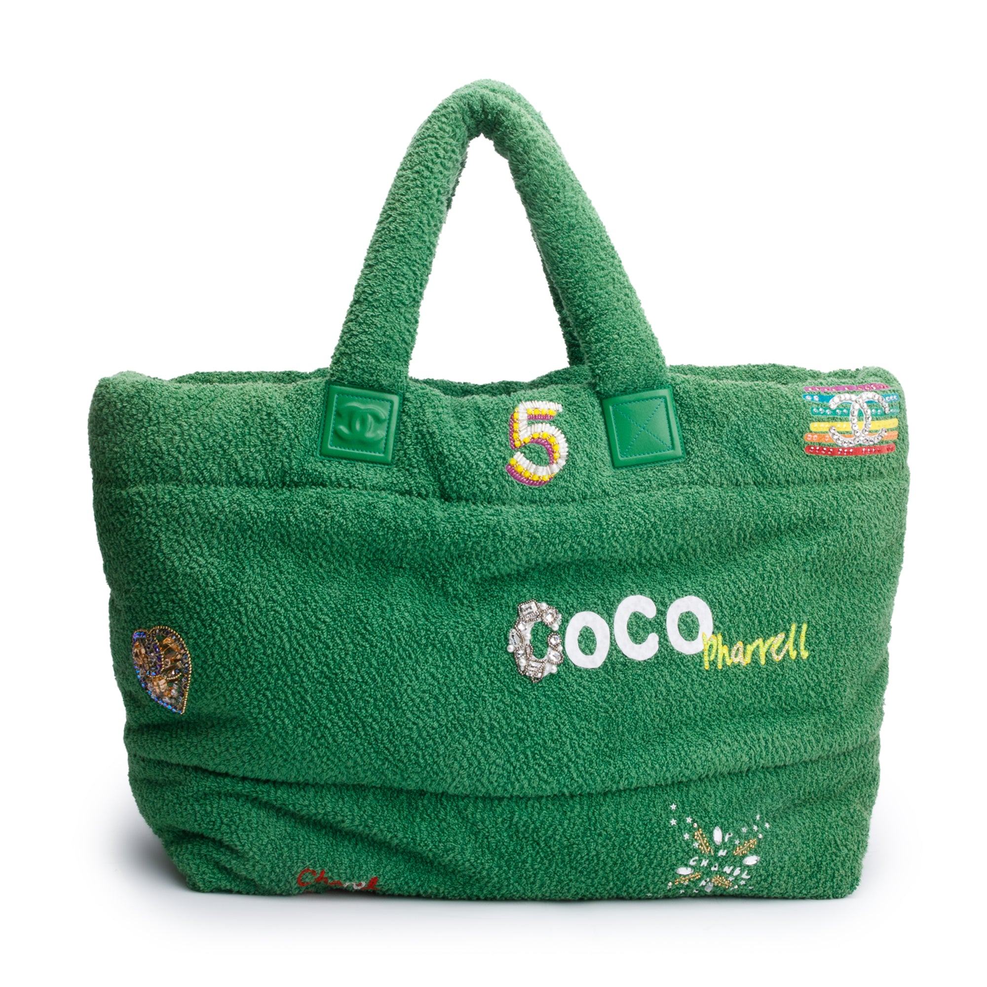 Chanel x Pharrell Williams Green Terry Cloth Coco Cocoon Tote