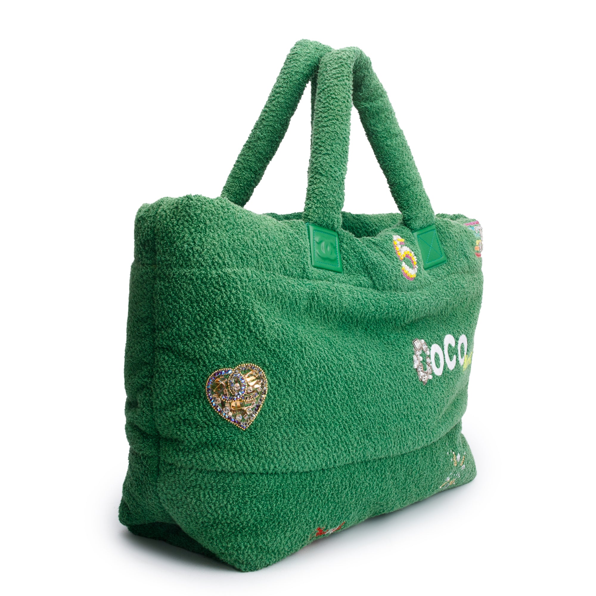 Chanel x Pharrell Williams Green Terry Cloth Coco Cocoon Tote