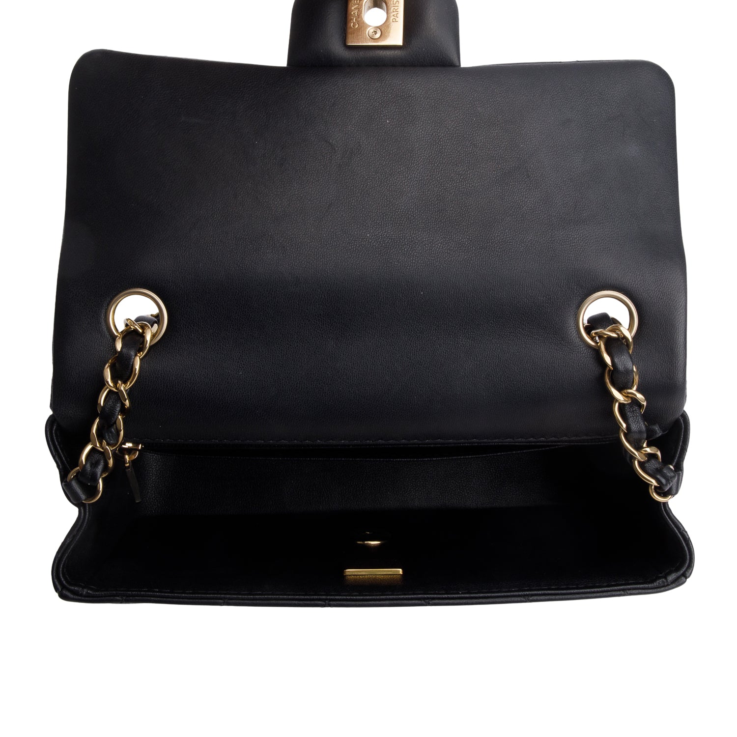 Chanel Black Lambskin Quilted Mini Rectangular Flap Bag