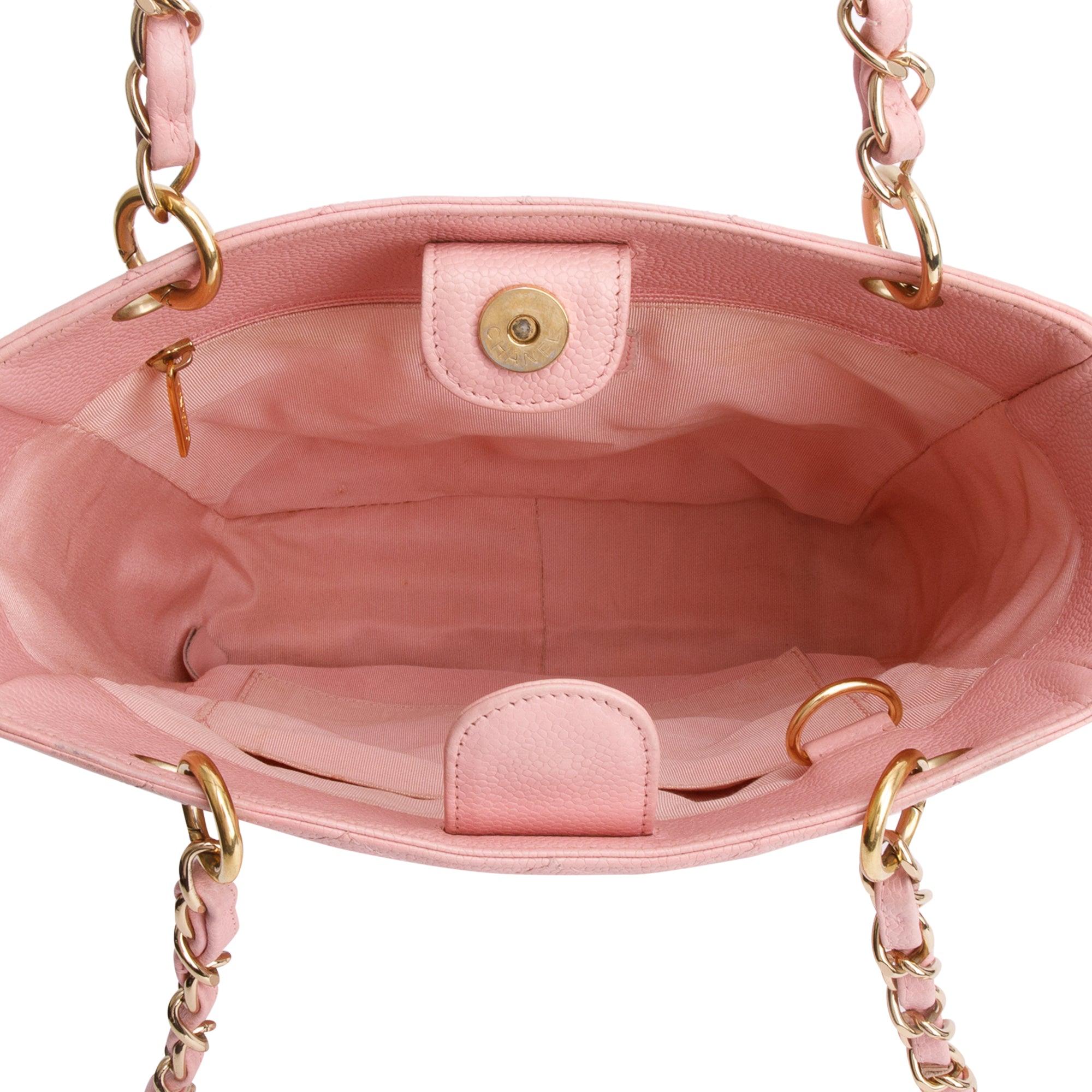 Chanel Pink Caviar Leather Petite Shopping Tote