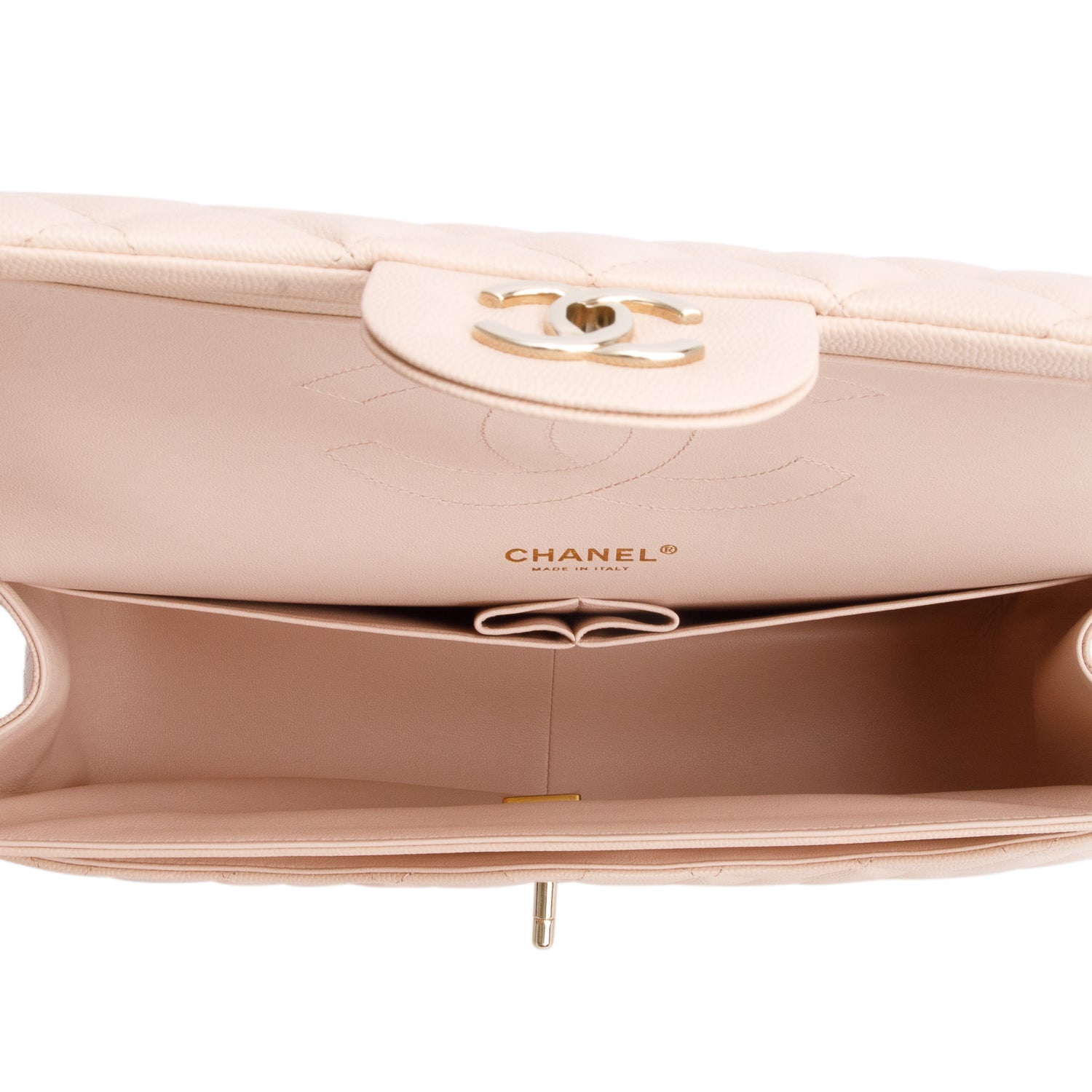 Chanel Pink Quilted Caviar Leather Classic Jumbo Double Flap Bag w/ Authenticity Card