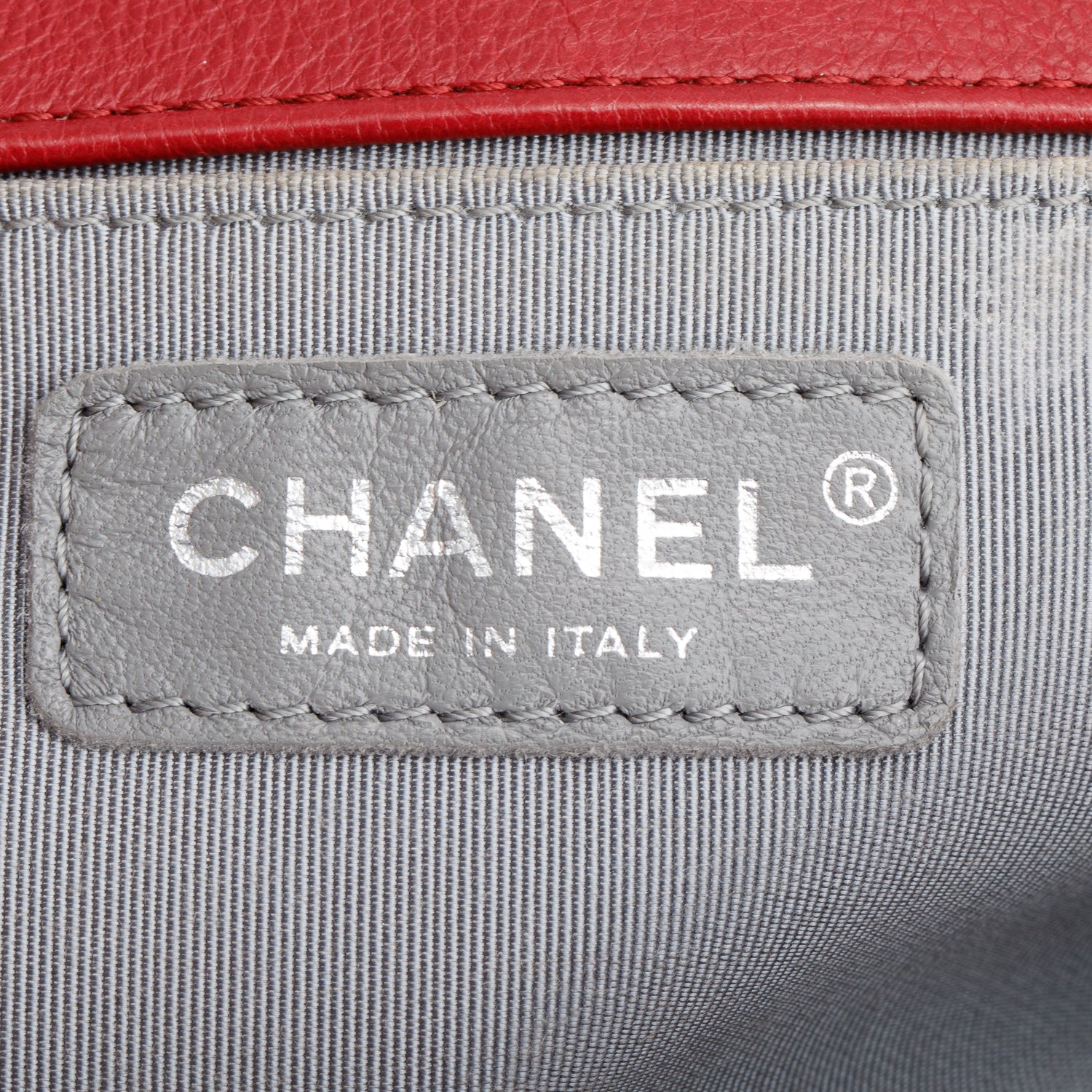 Chanel Red Lambskin Quilted Double Stitch Medium Boy Flap