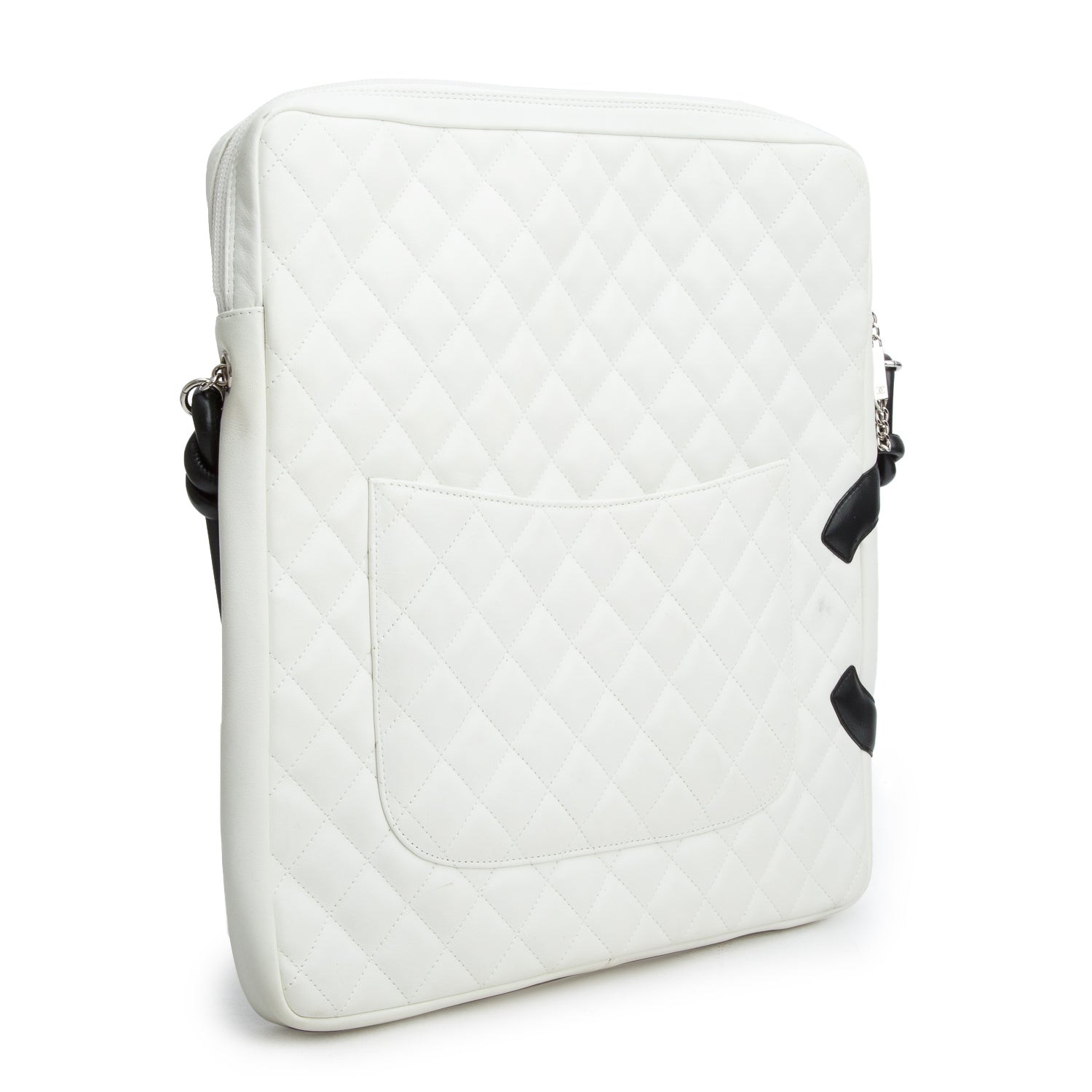 Chanel White Calfskin Quilted Large Cambon Messenger