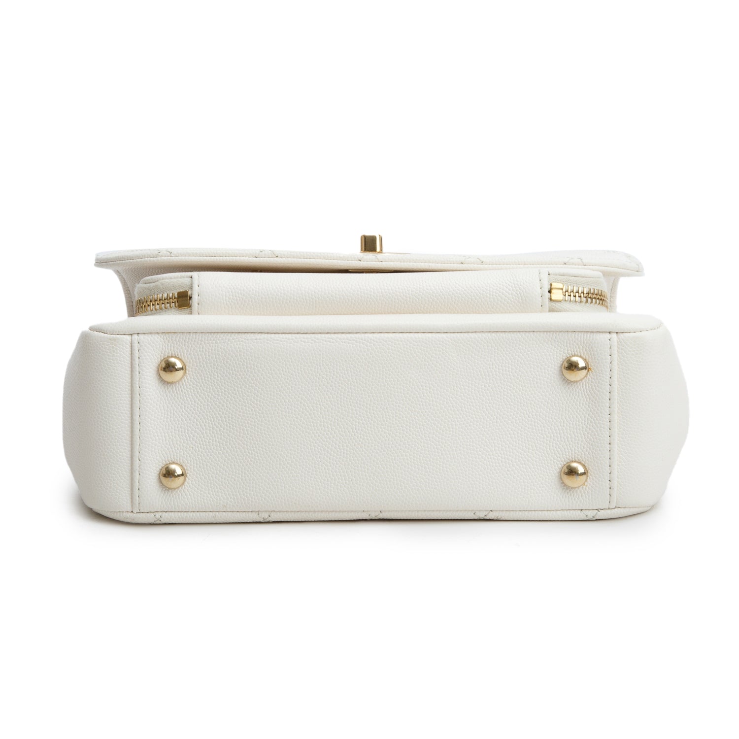 Chanel White Caviar Leather Medium Business Affinity Flap Bag