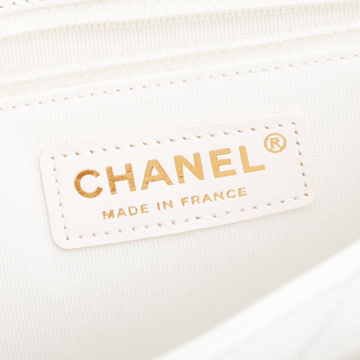 Chanel White Quilted Caviar Leather Small CC Side Note Flap Bag