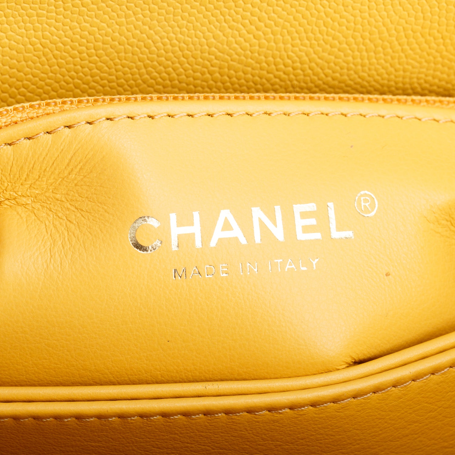 Chanel Yellow Caviar Quilted Mini Coco Top Handle Flap Bag