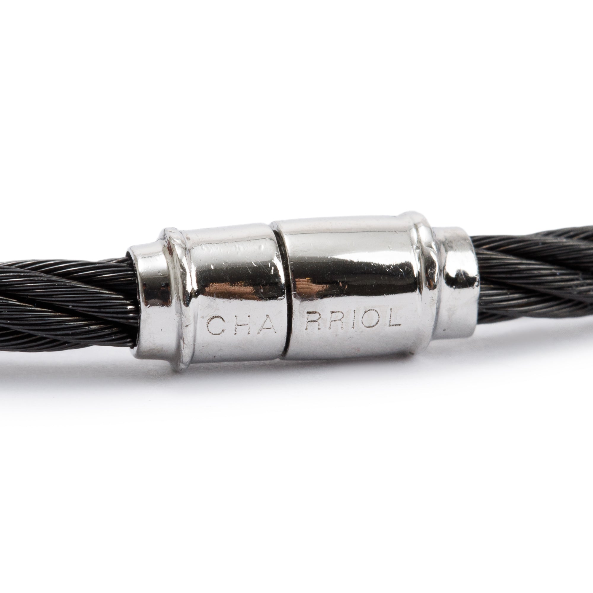 Charriol 18k White Gold & PVD Stainless Steel Diamond Celtic Noir Three Square Station Bracelet