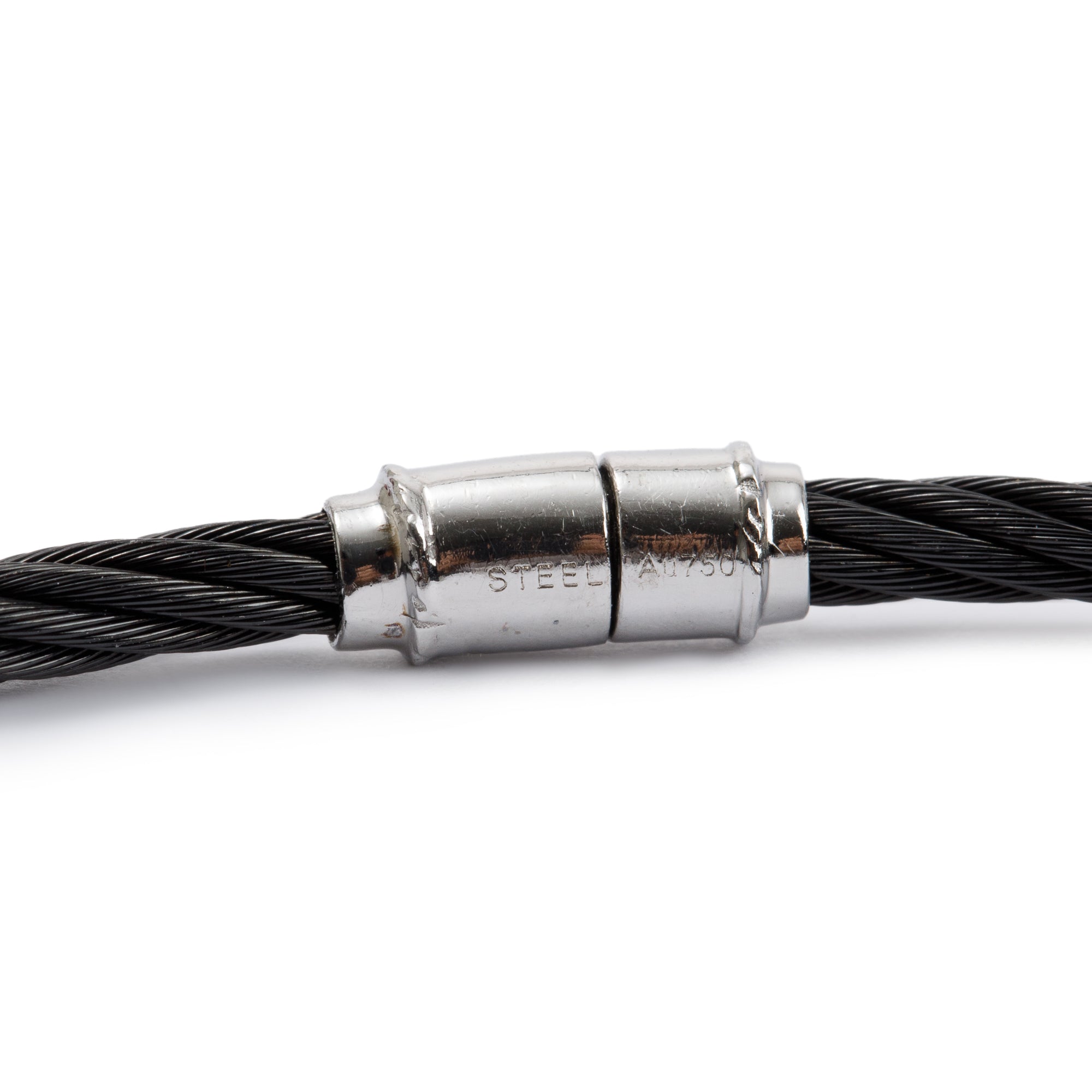 Charriol 18k White Gold & PVD Stainless Steel Diamond Celtic Noir Three Square Station Bracelet