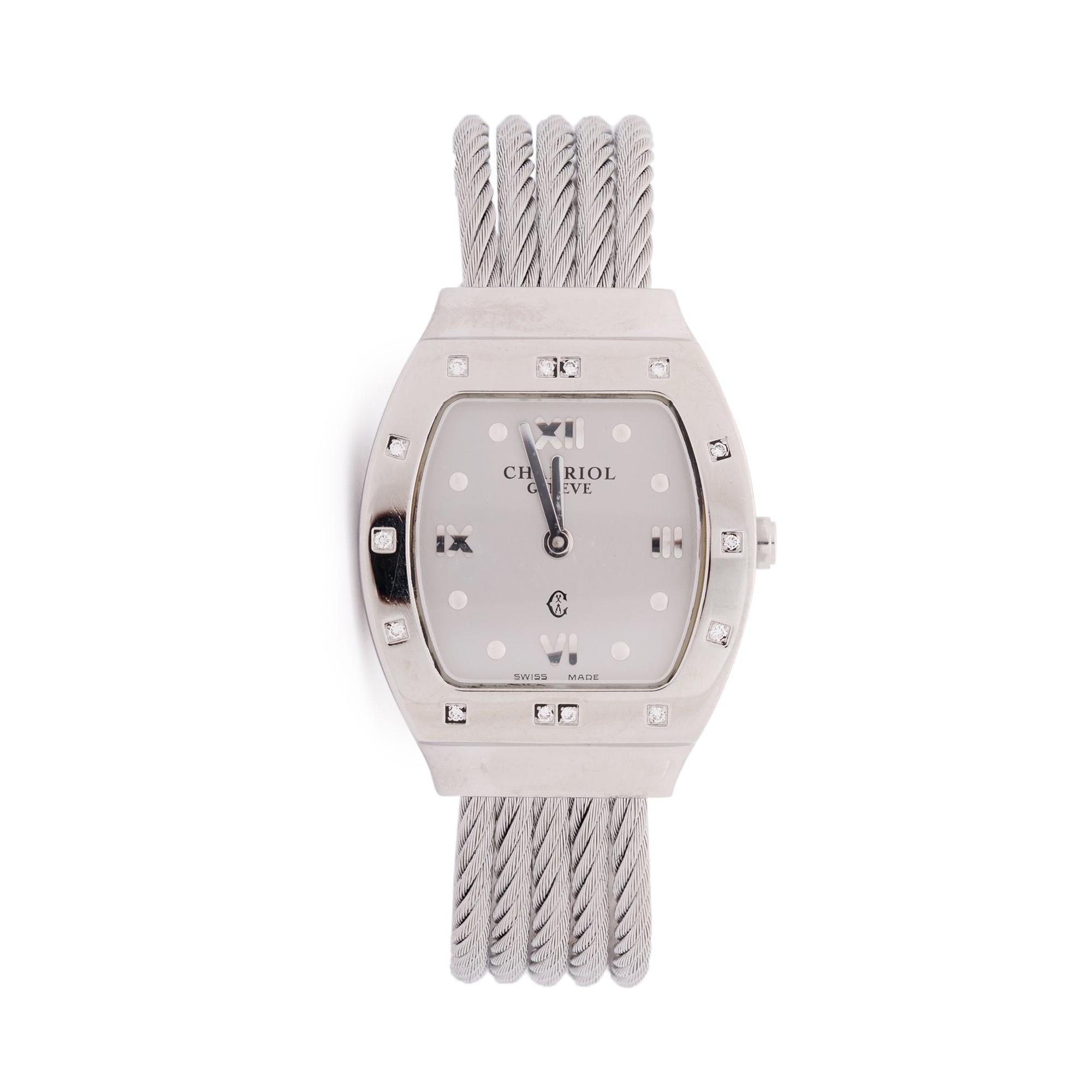 Charriol Azurt Diamond Bezel Quartz Watch w/ Box & Papers