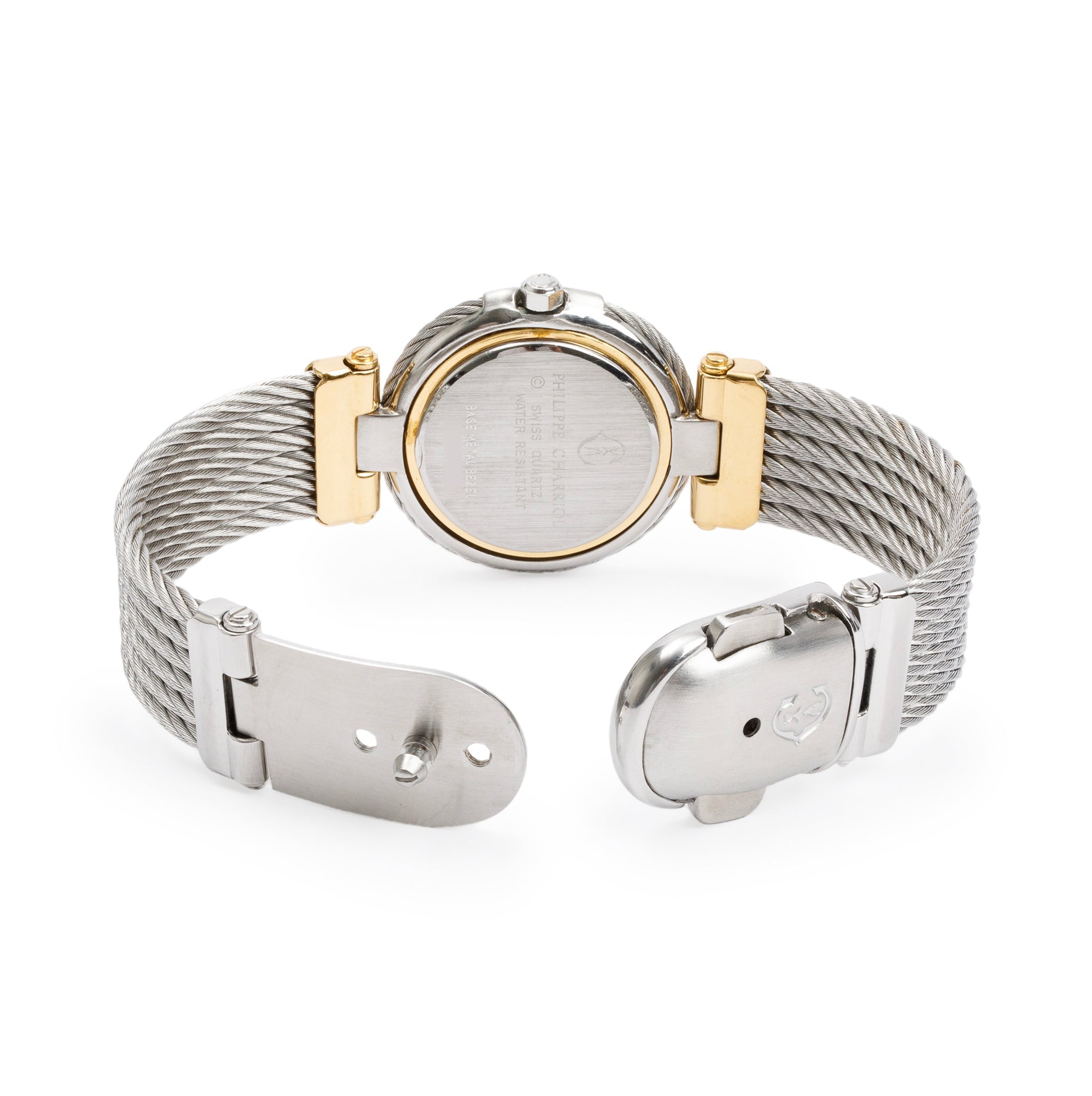 Charriol Stainless Steel & 18k Yellow Gold 30 MM Celtic Cable Watch w/ Case & Papers