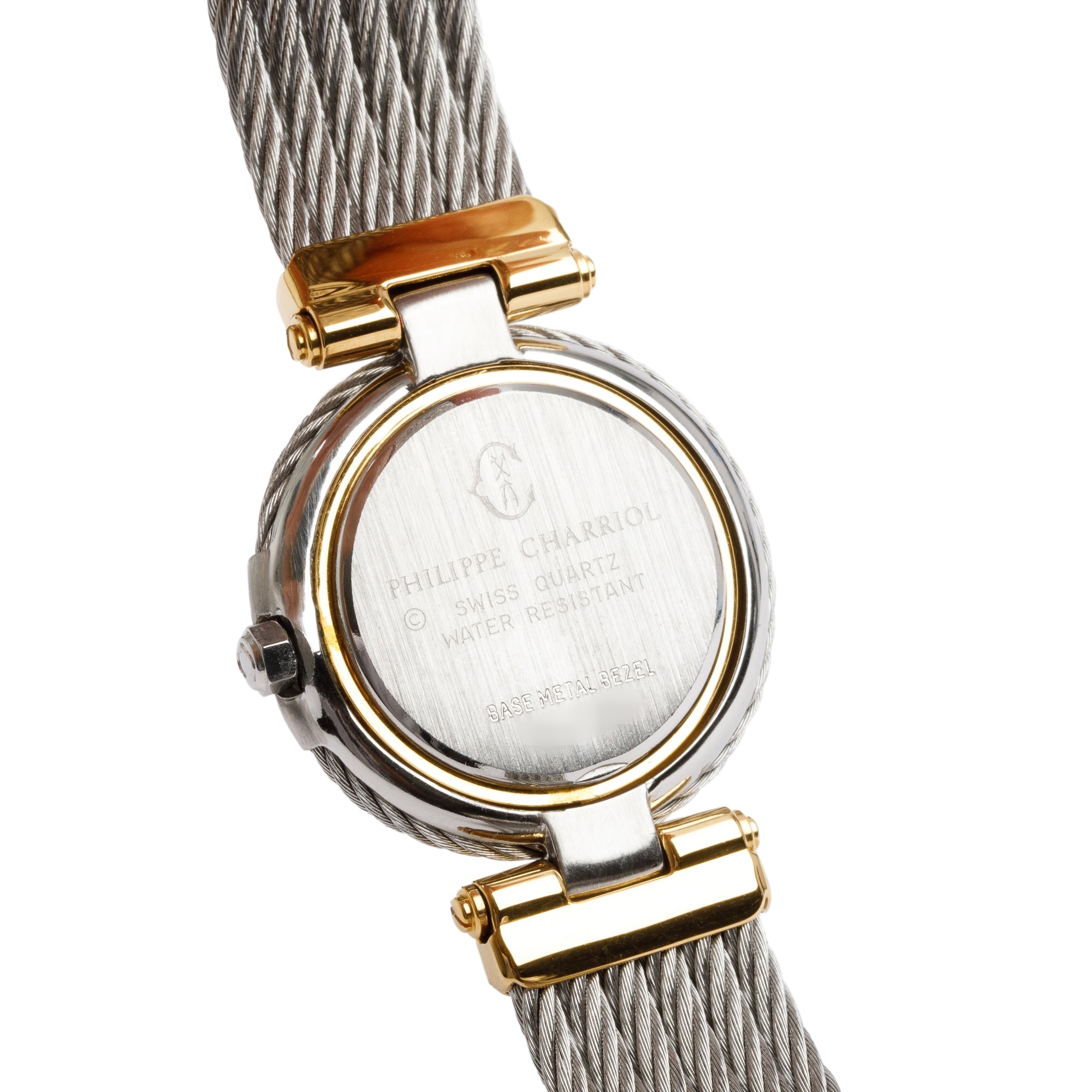 Charriol Stainless Steel & 18k Yellow Gold 30 MM Celtic Cable Watch w/ Case & Papers