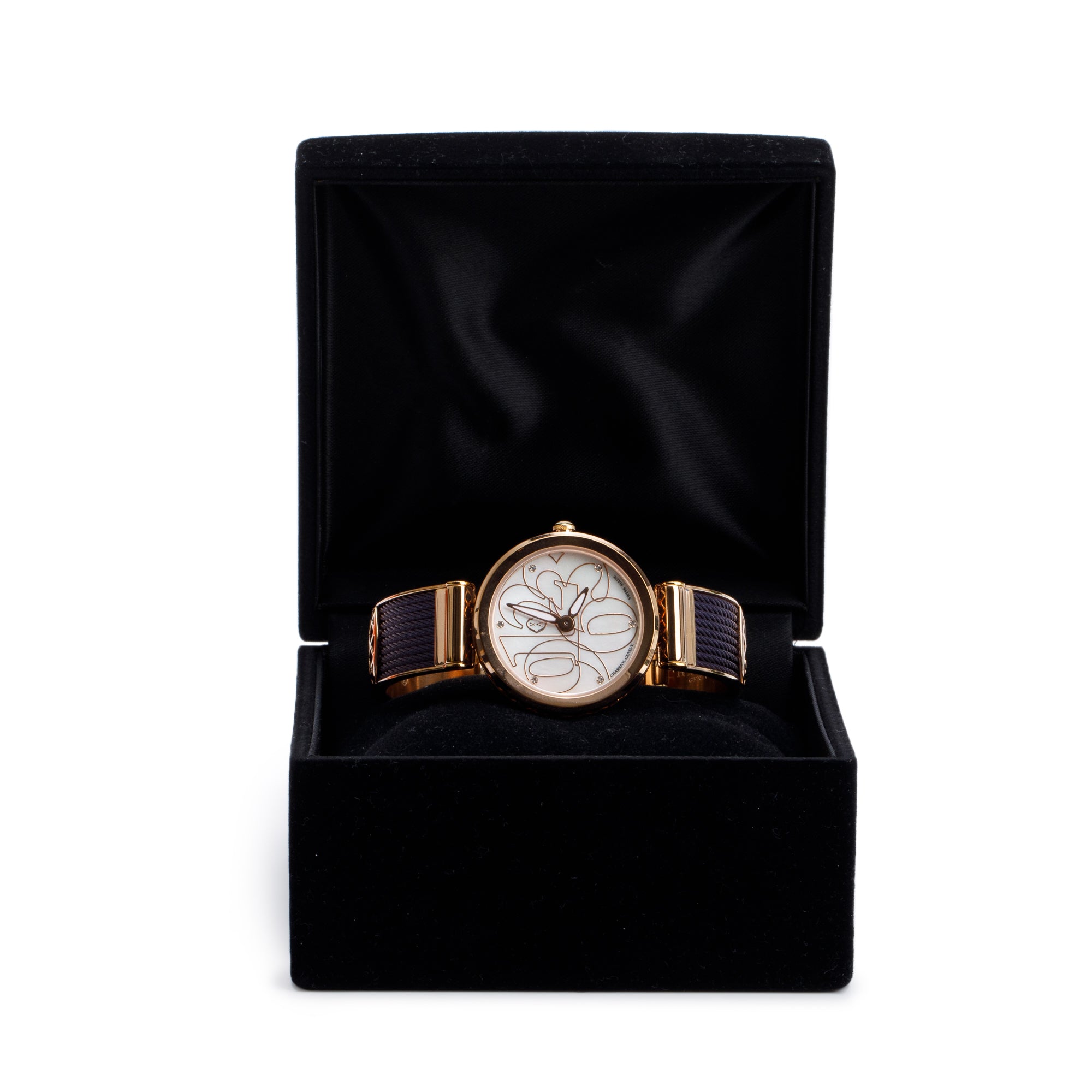 Charriol Stainless Steel & Yellow Gold Plated Mother of Pearl Dial 32 MM Forever Watch w/ Box