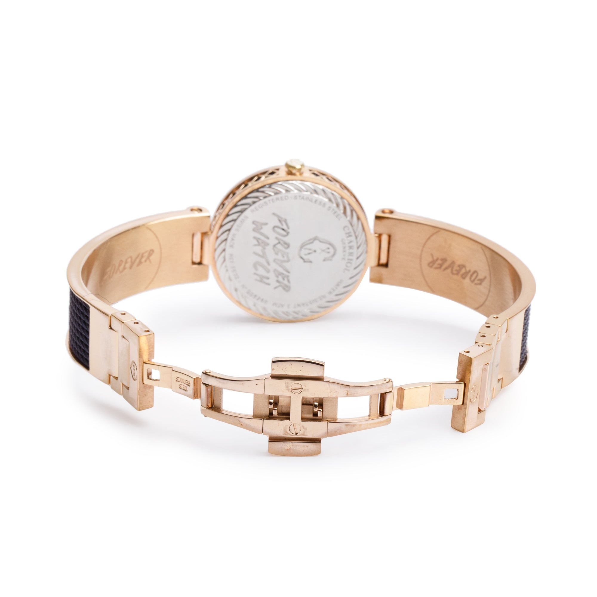 Charriol Stainless Steel & Yellow Gold Plated Mother of Pearl Dial 32 MM Forever Watch w/ Box