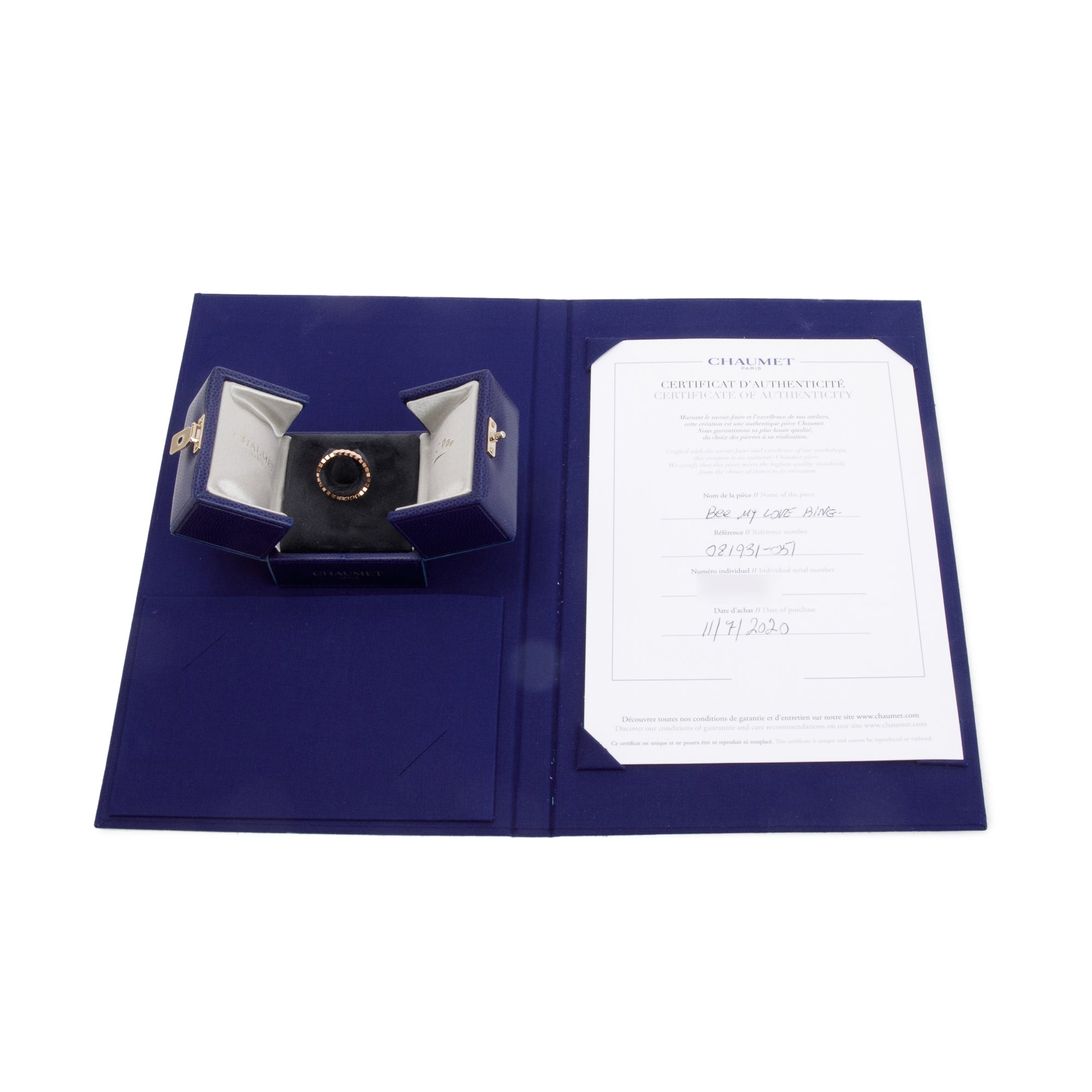 Chaumet 18k Rose Gold Bee My Love 2.5 MM Band Ring 5.75