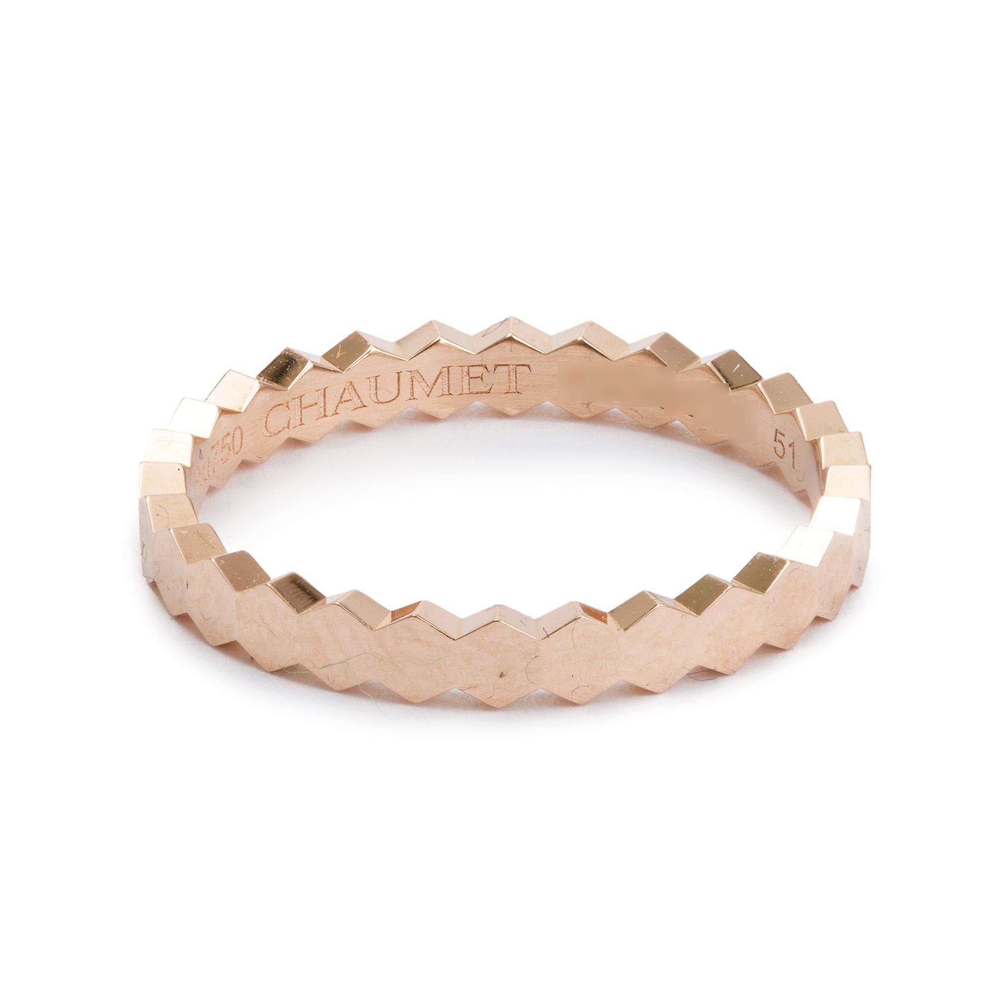 Chaumet 18k Rose Gold Bee My Love 2.5 MM Band Ring 5.75