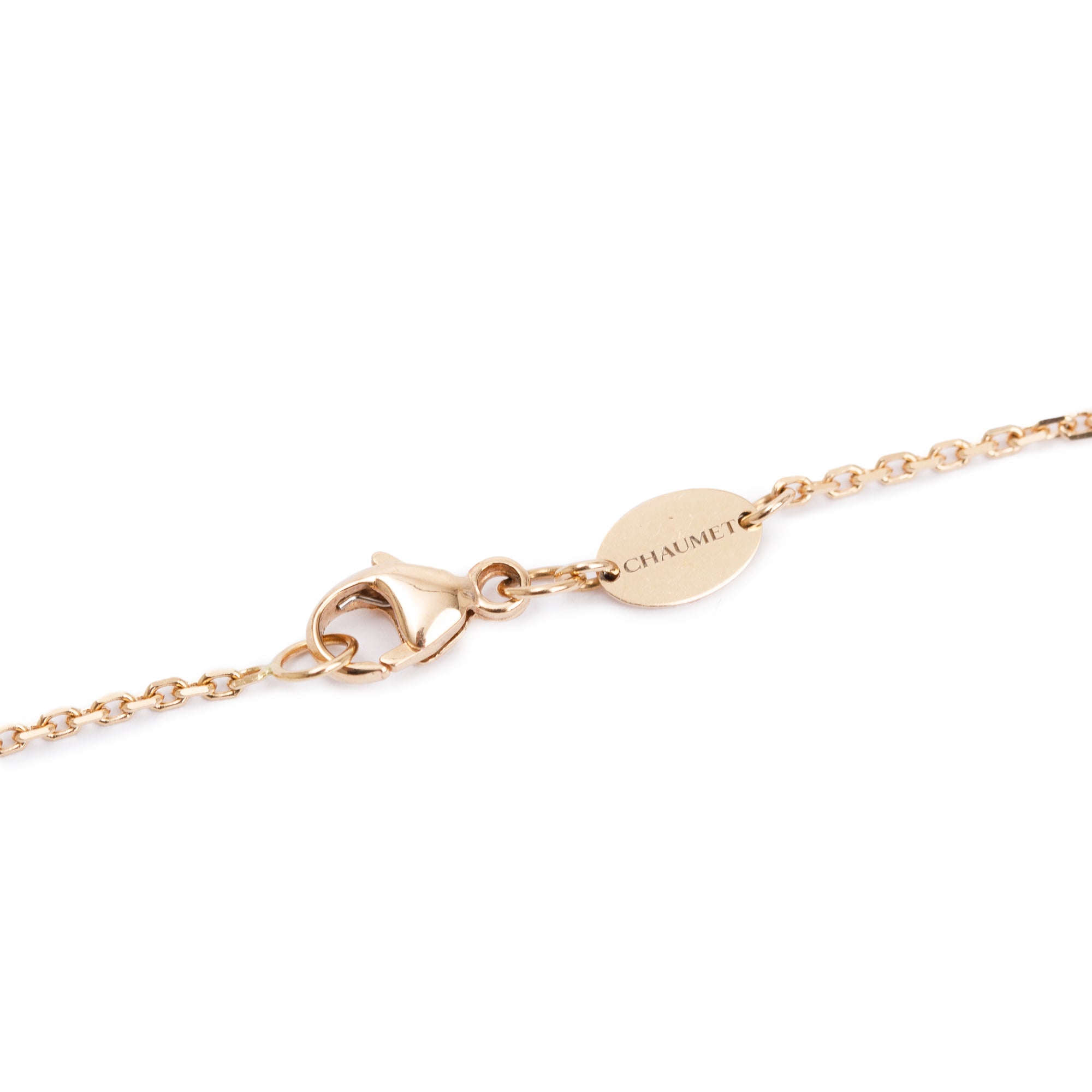 Chaumet 18k Rose Gold Diamond & Mother of Pearl Jeux de Liens Harmony Small Pendant Necklace w/ Box