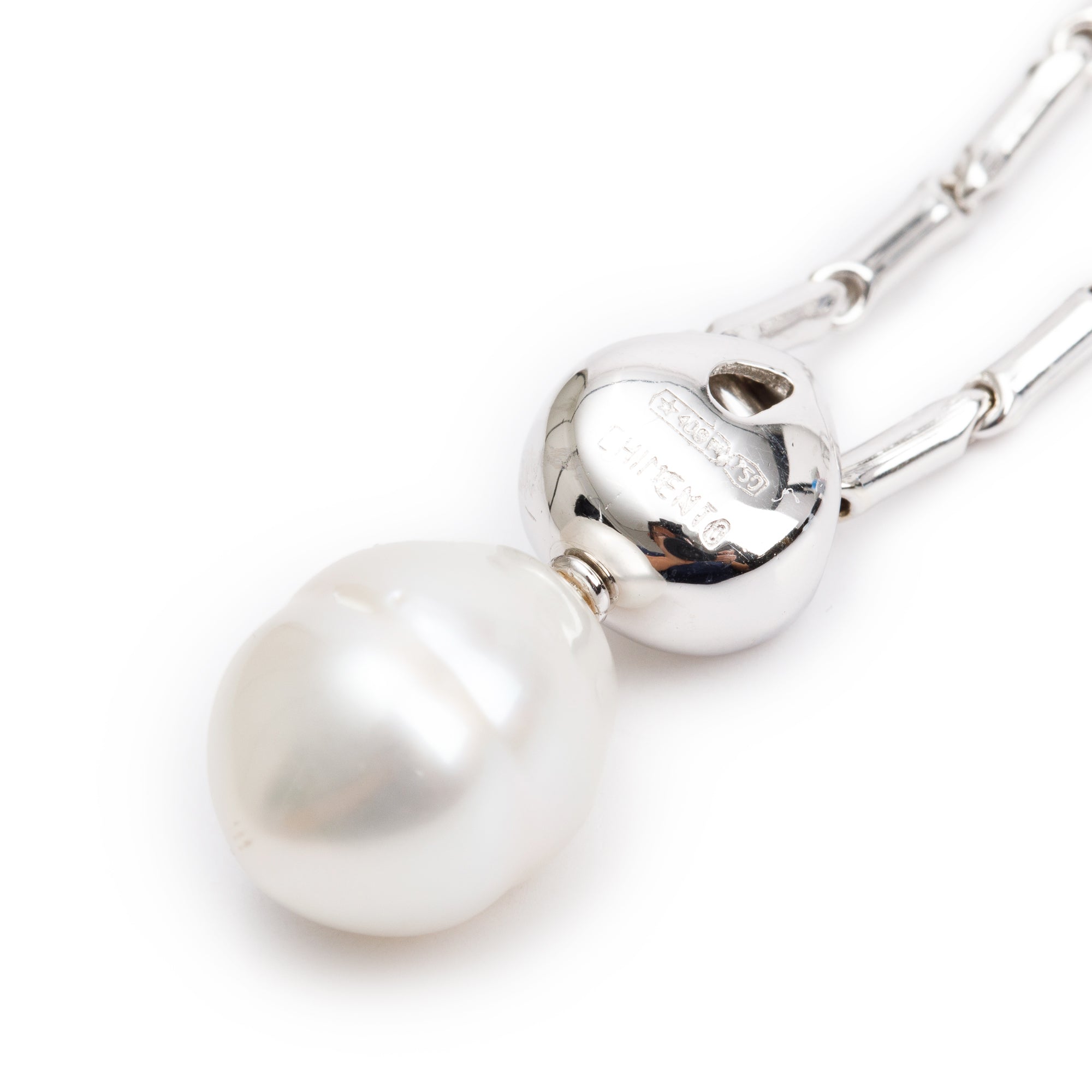 Chimento 18k White Gold Pearl & Diamond Pendant Necklace