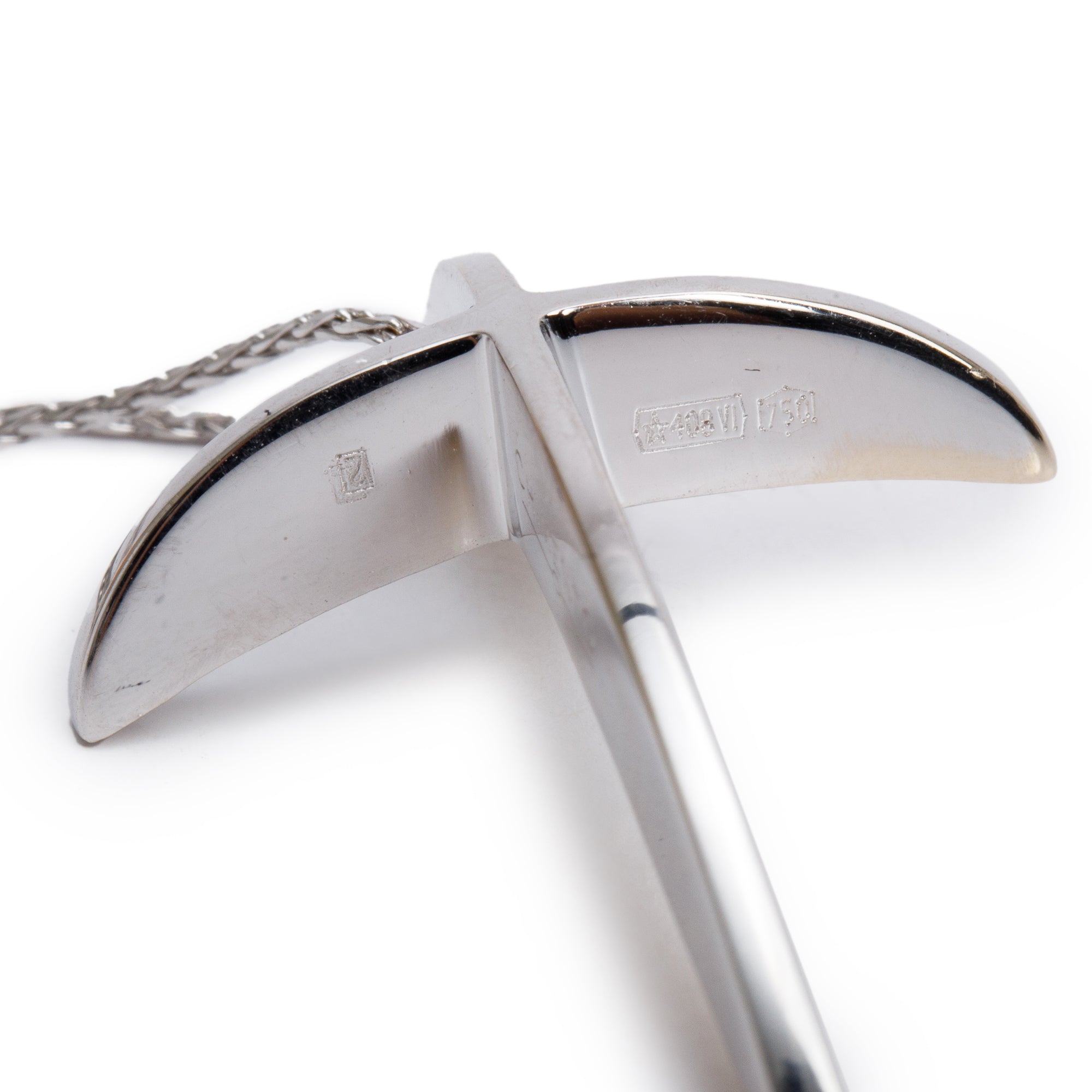 Chimento 18k White Gold Yellow Sapphire & Diamond Cross Pendant Necklace