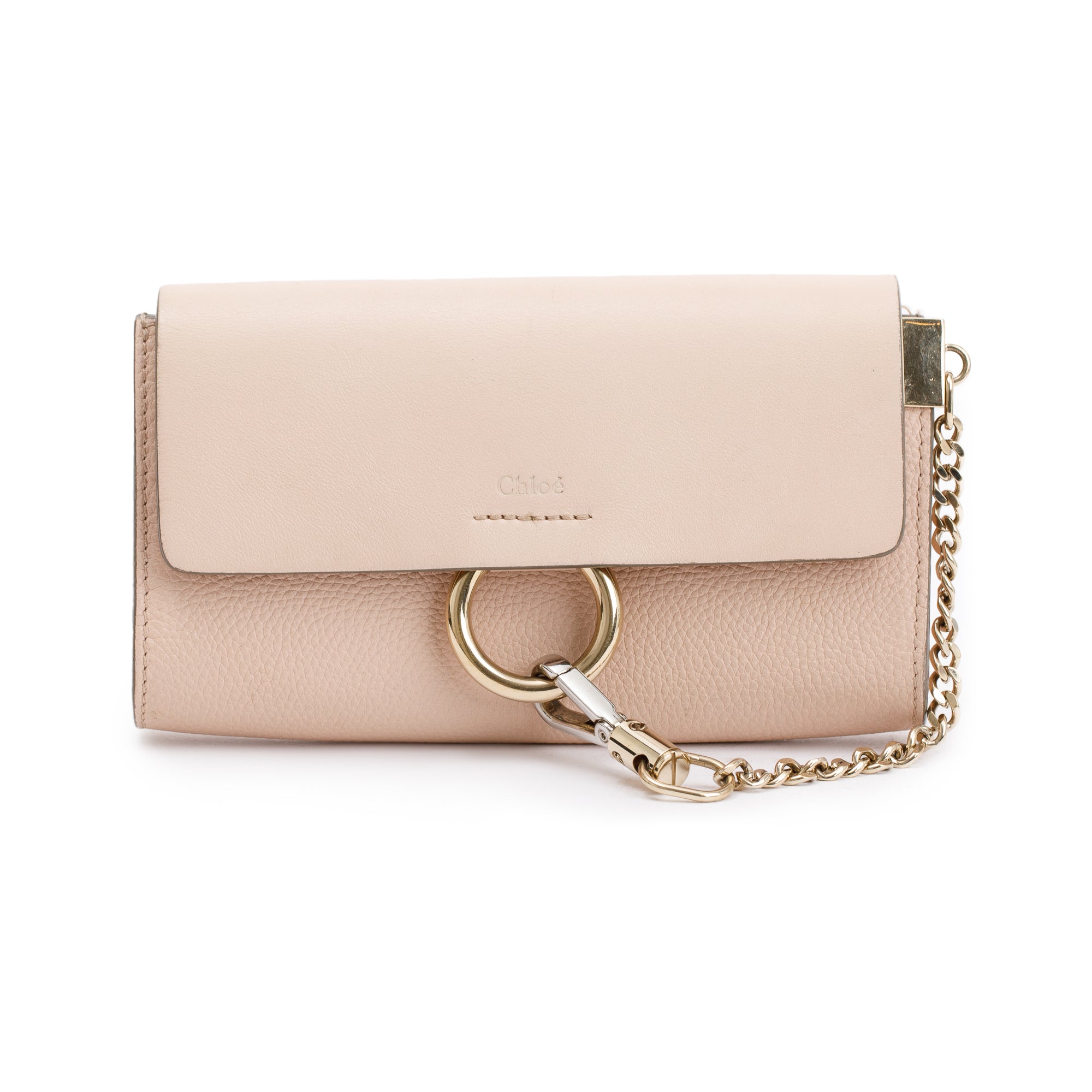 Chloe Beige Calfskin Leather Mini Faye Crossbody Bag w/ Authnticity Card