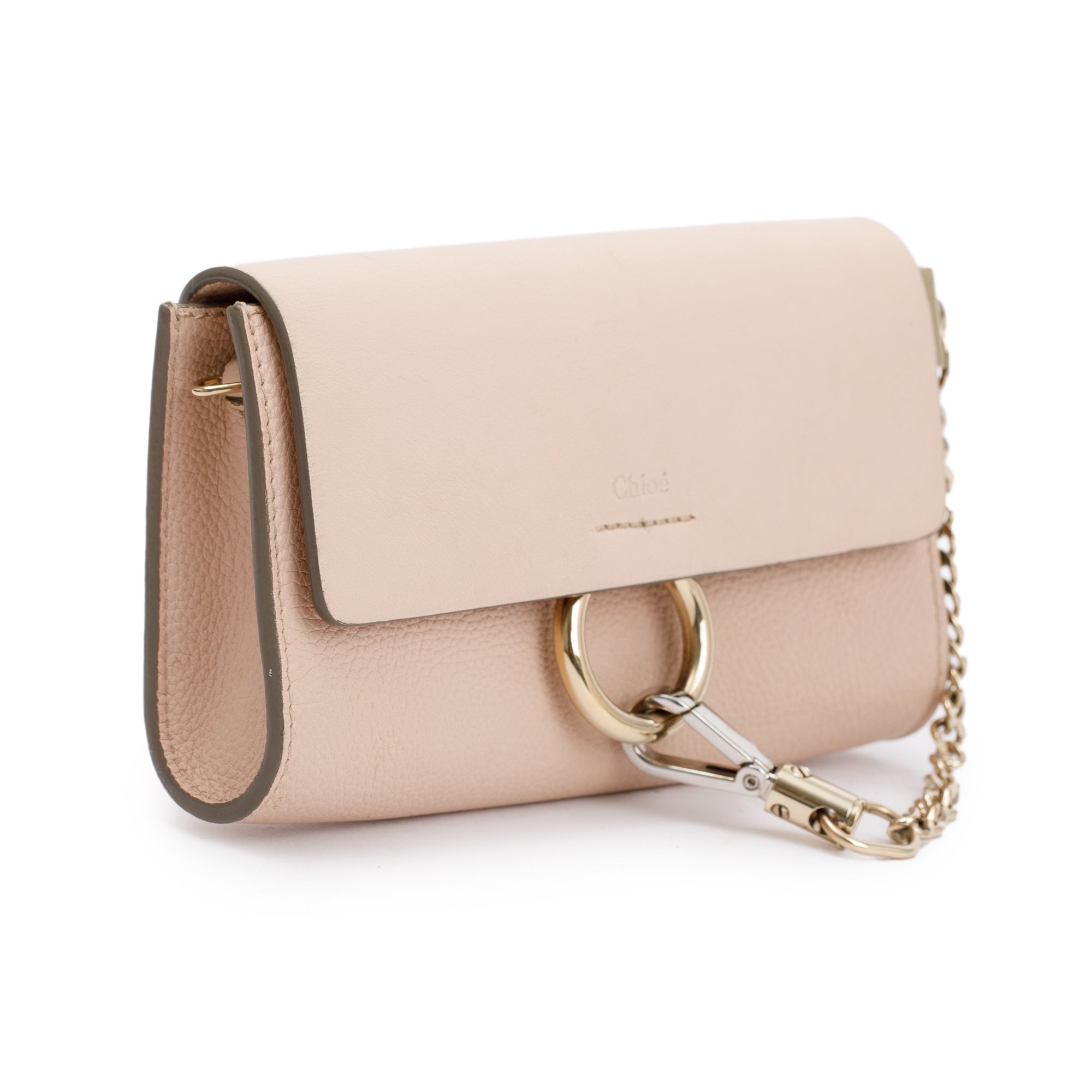 Chloe Beige Calfskin Leather Mini Faye Crossbody Bag w/ Authnticity Card
