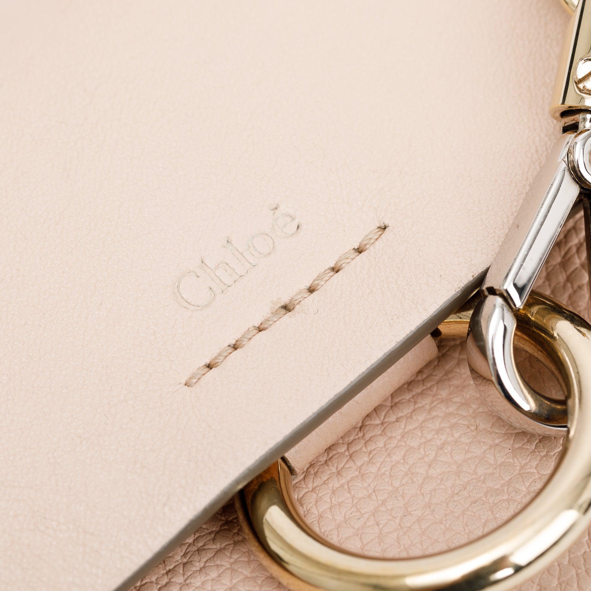 Chloe Beige Calfskin Leather Mini Faye Crossbody Bag w/ Authnticity Card
