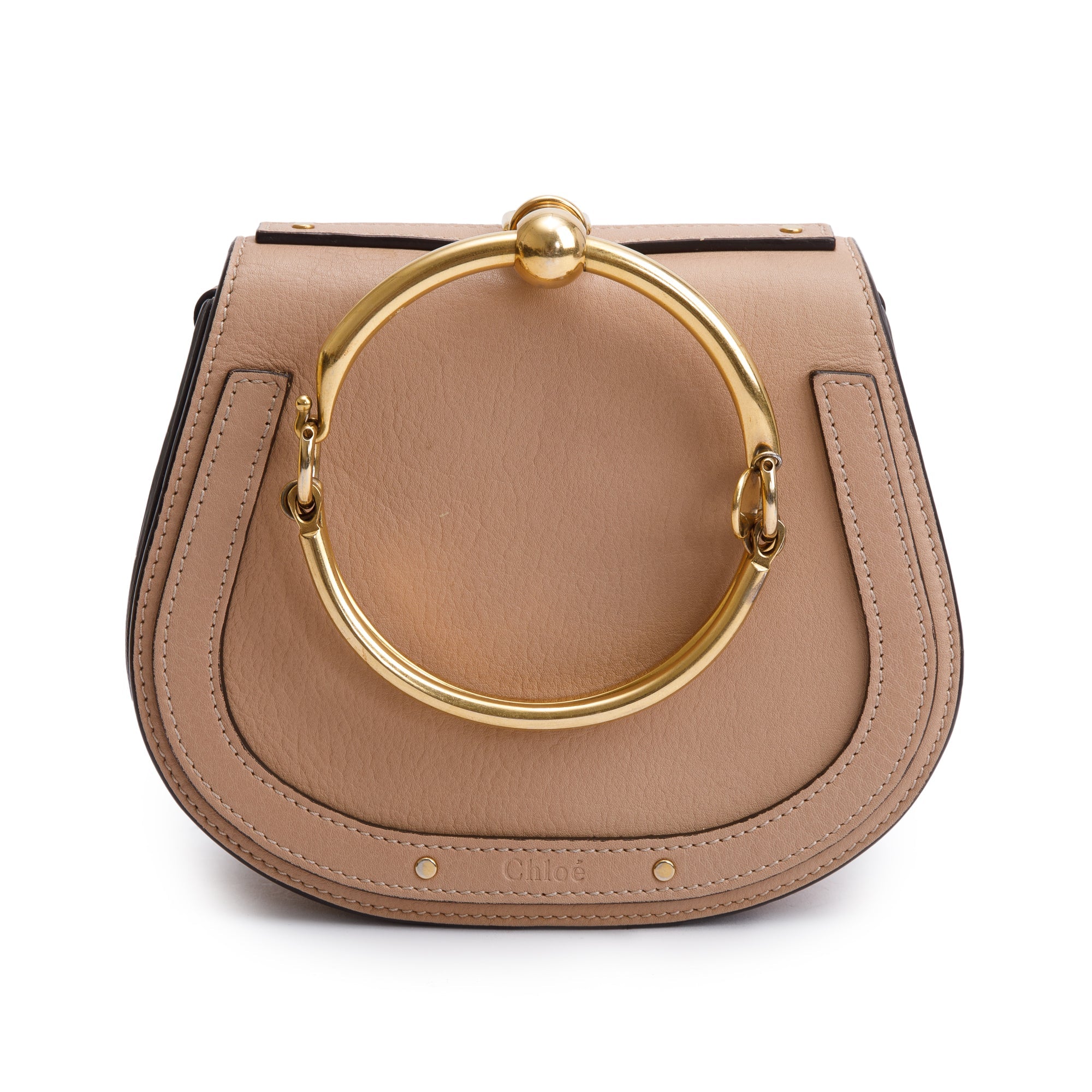 Chloe Beige Calfskin Leather Nile Bracelet Crossbody Bag