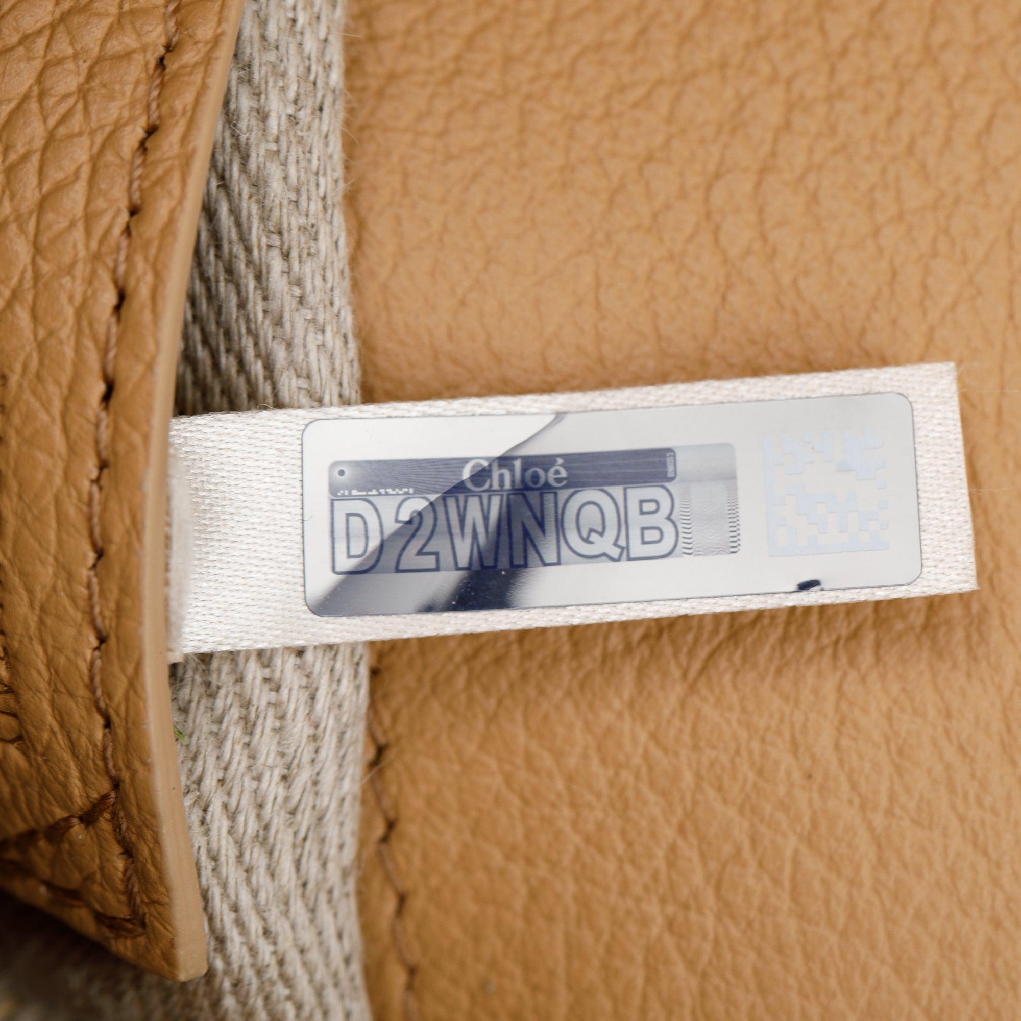 Chloe Beige Calfskin Leather Small Marcie Crossbody Bag