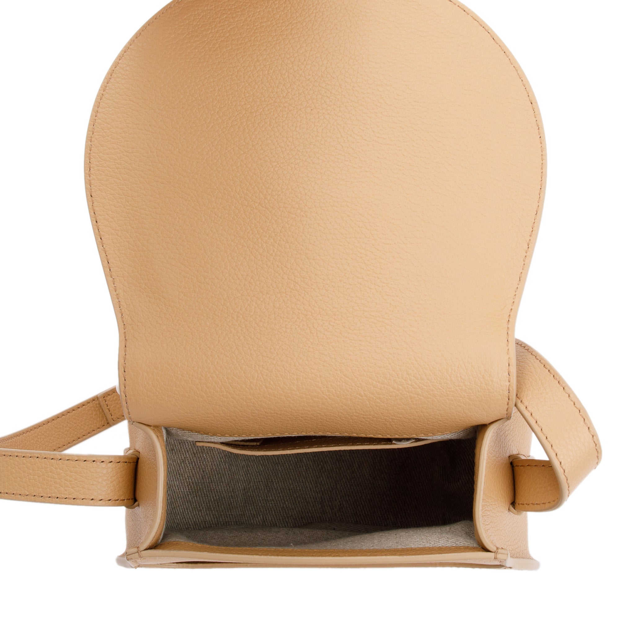 Chloe Beige Calfskin Leather Small Marcie Crossbody Bag