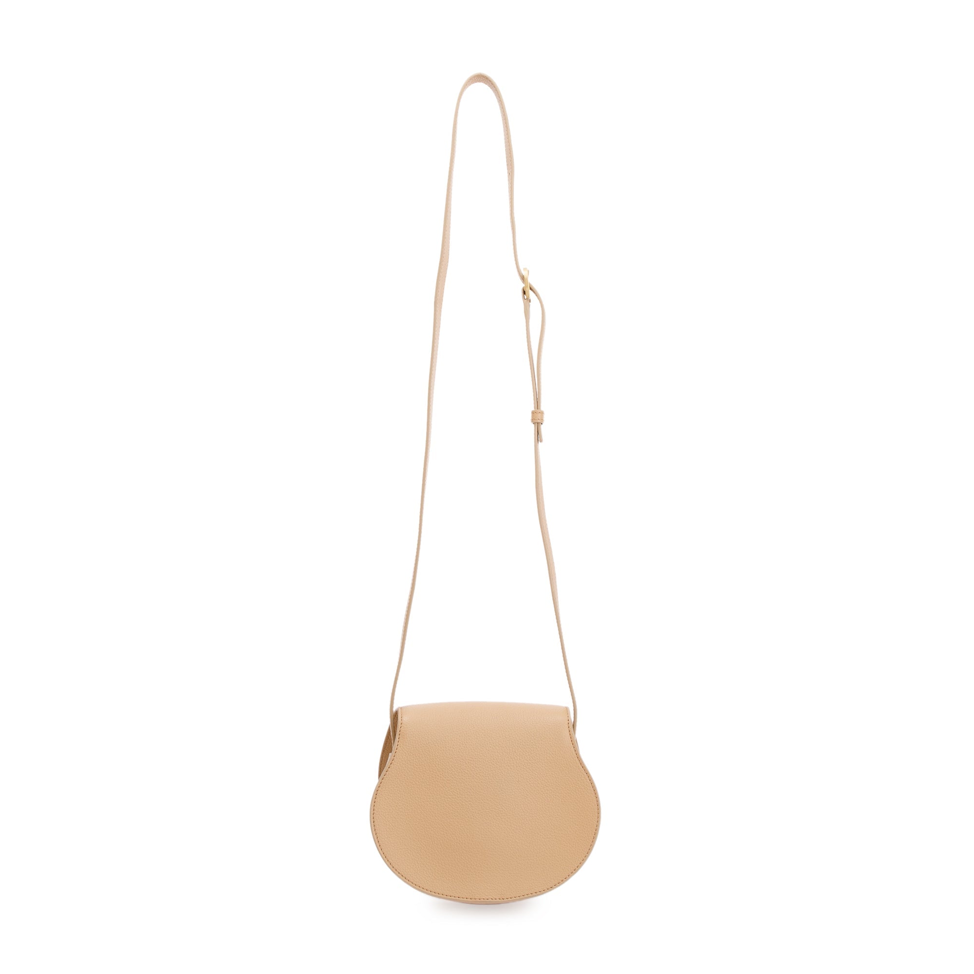 Chloe Beige Calfskin Leather Small Marcie Crossbody Bag