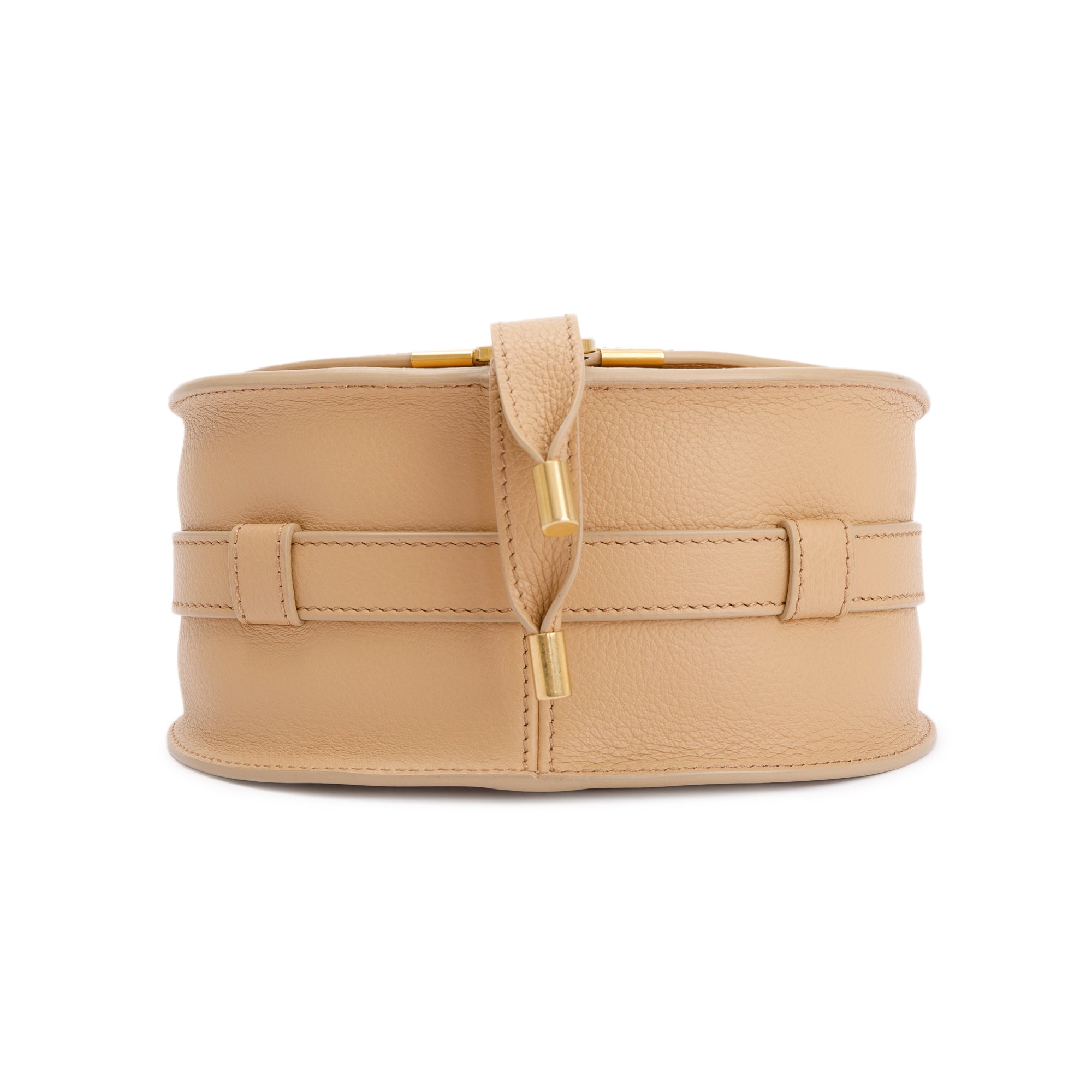 Chloe Beige Calfskin Leather Small Marcie Crossbody Bag