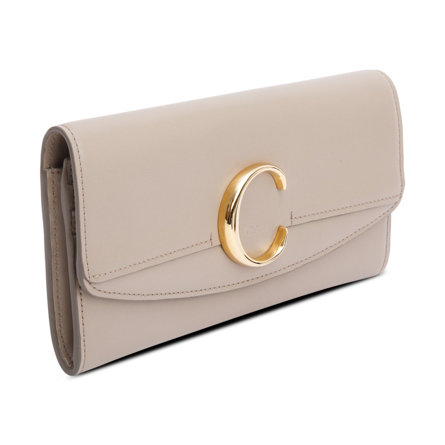 Chloe Beige Smooth Leather Long Continental Flap Wallet
