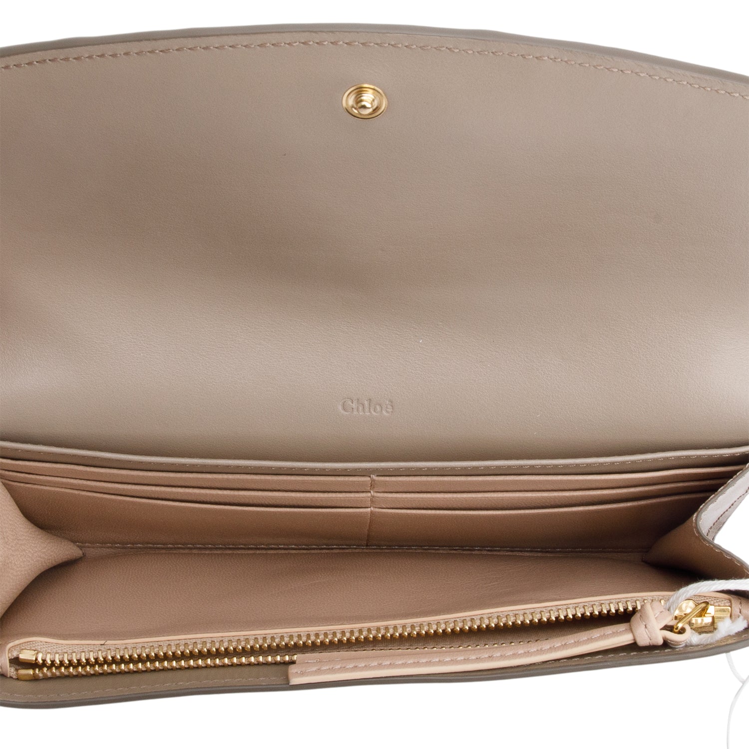Chloe Beige Smooth Leather Long Continental Flap Wallet