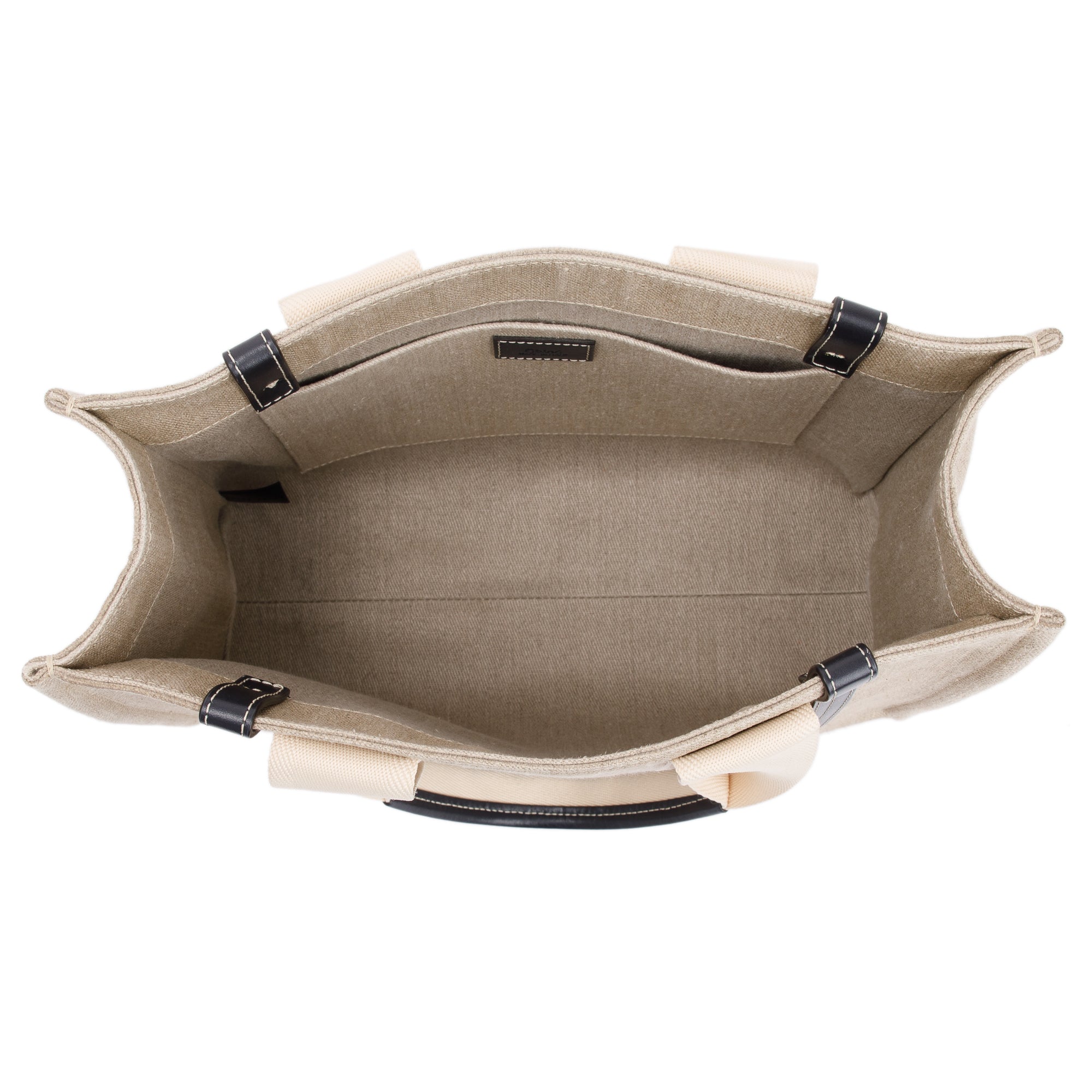 Chloe Beige/Blue Cotton Calfskin Canvas Medium Woody Shopping Tote