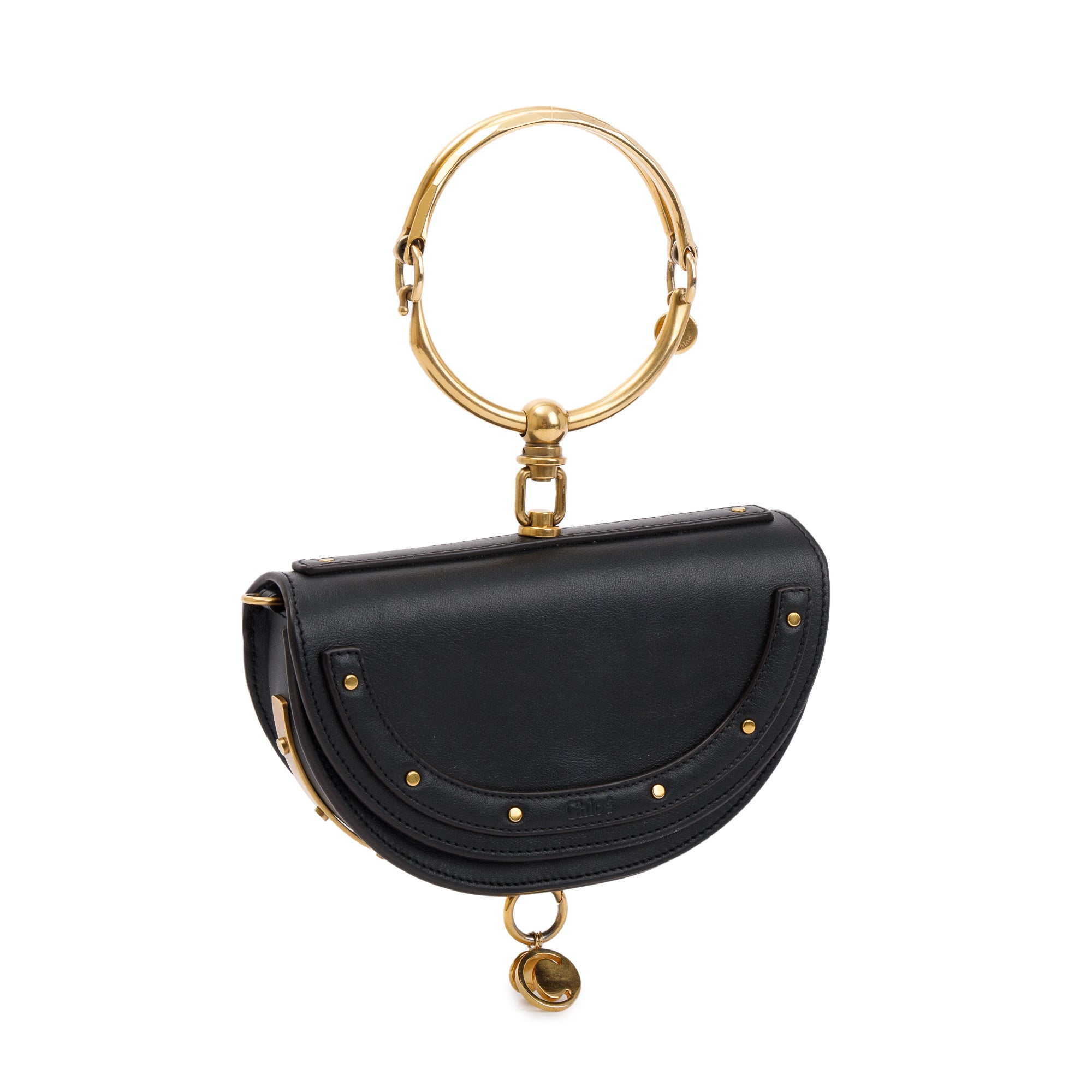 Chloe Black Calfskin Leather Small Nile Bracelet Crossbody Bag