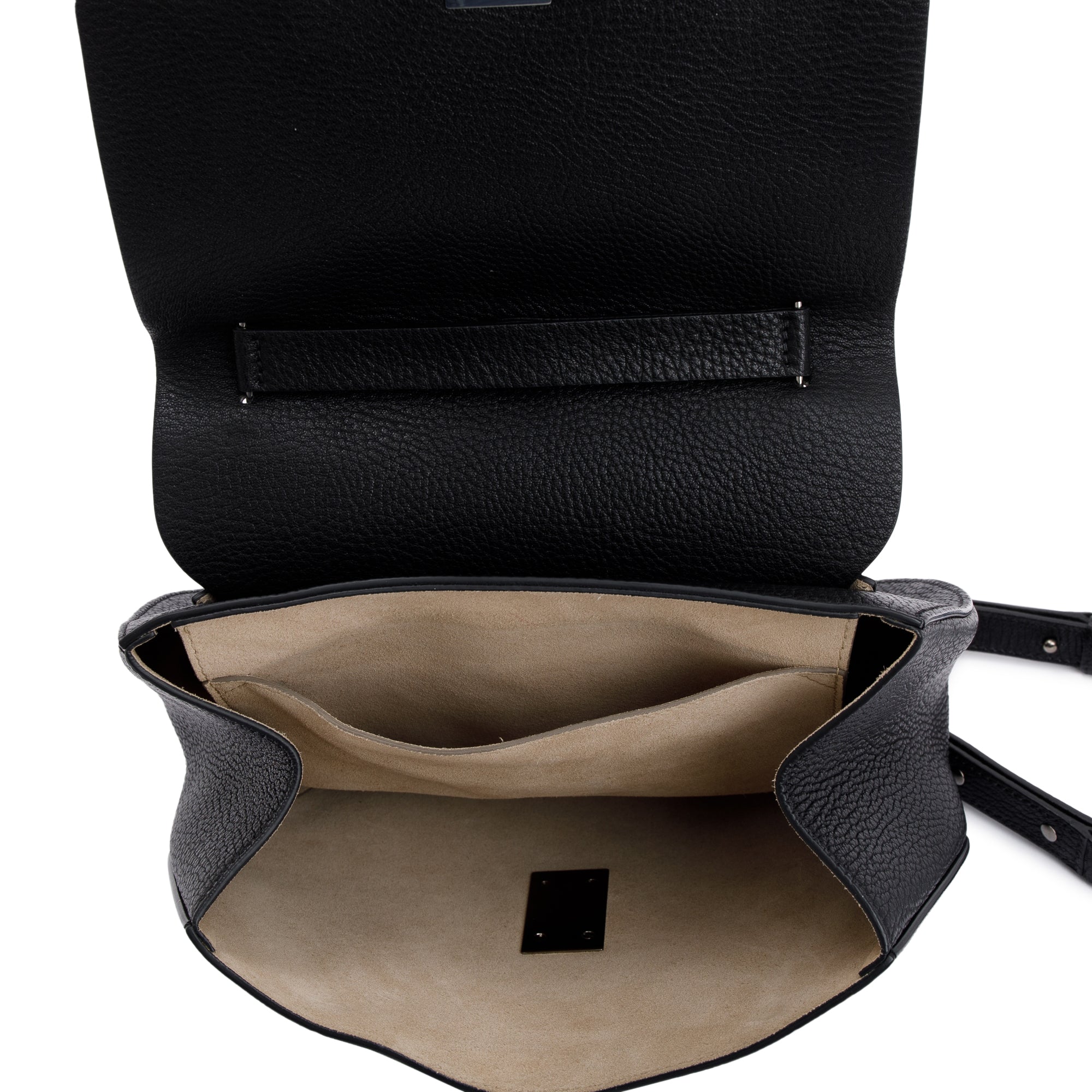 Chloe Black Grained Calfskin Leather Drew Crossbody Bag