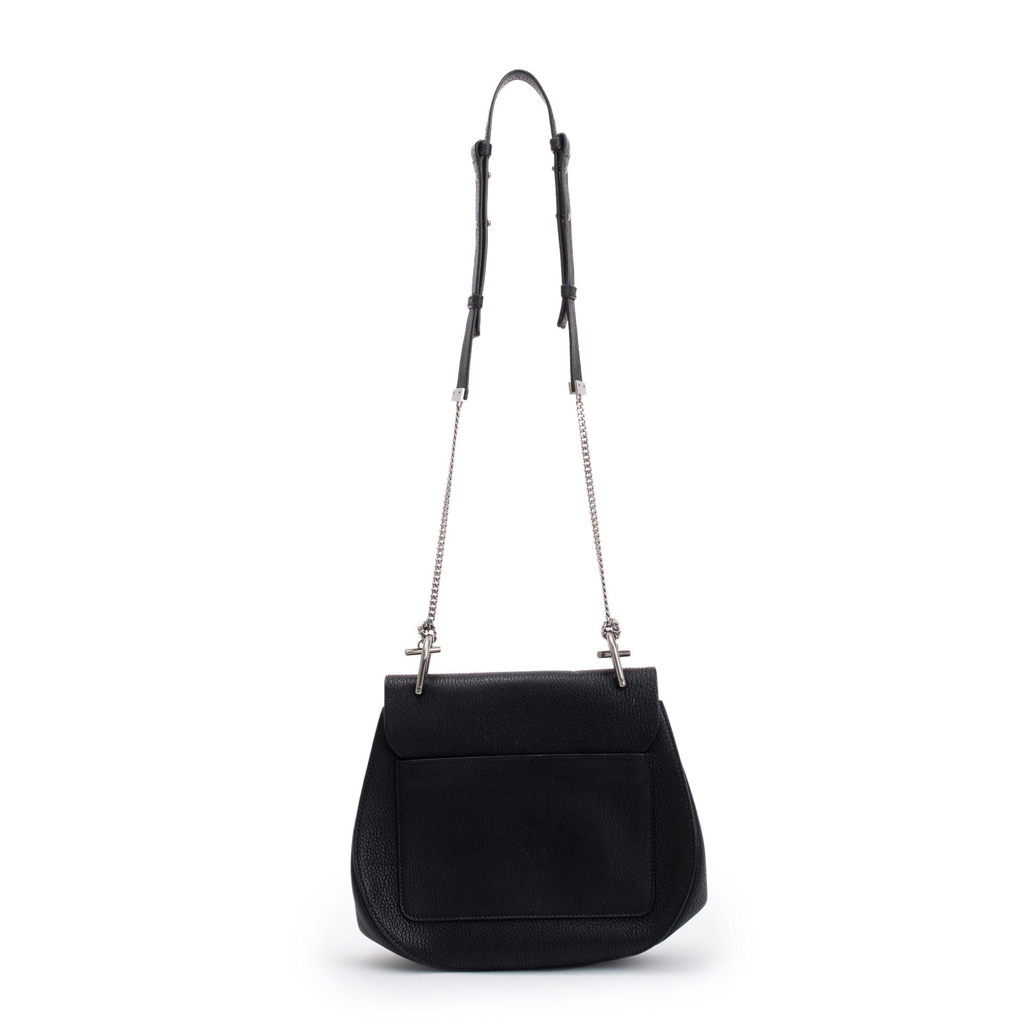 Chloe Black Grained Calfskin Leather Drew Crossbody Bag