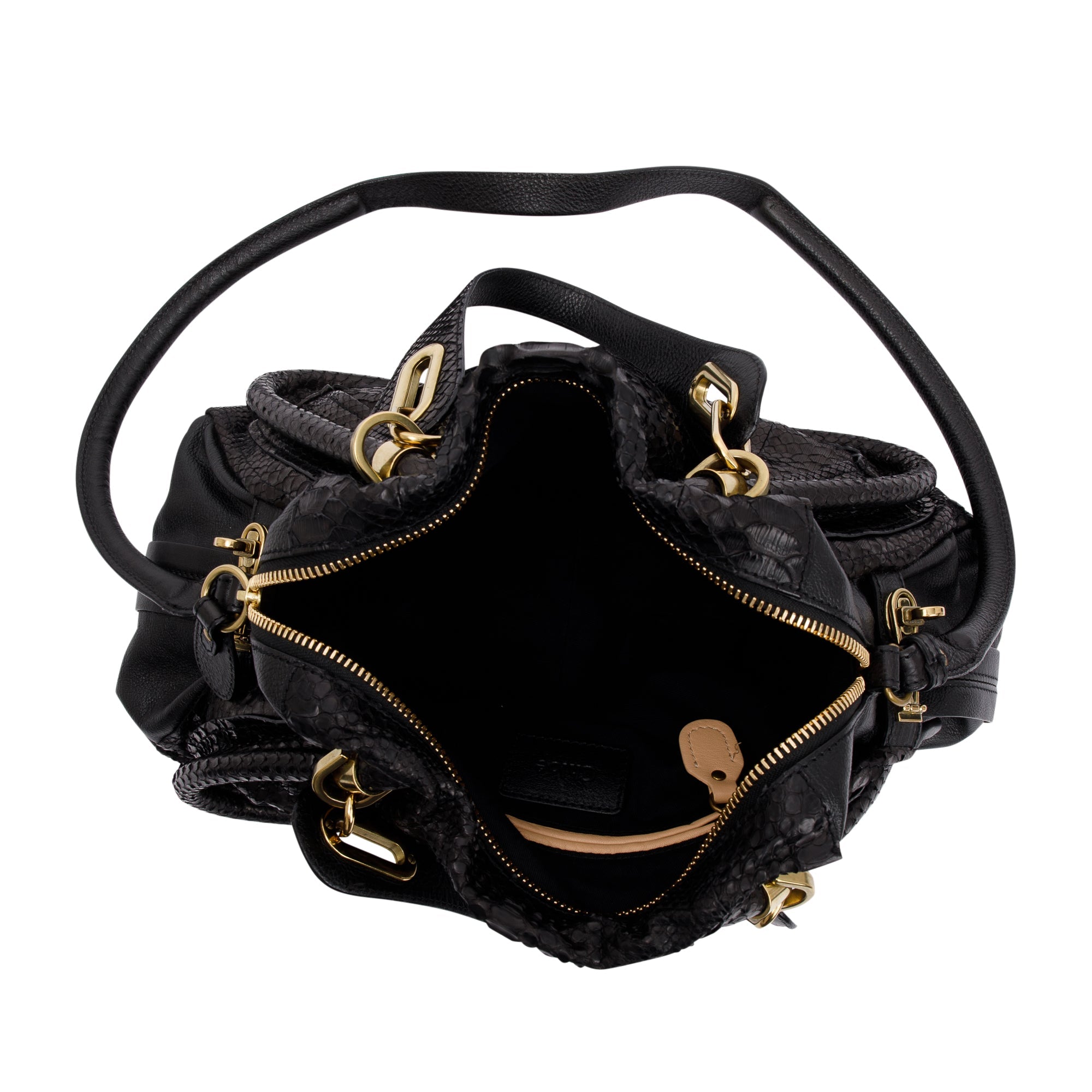 Chloe Black Python Medium Paraty Bag