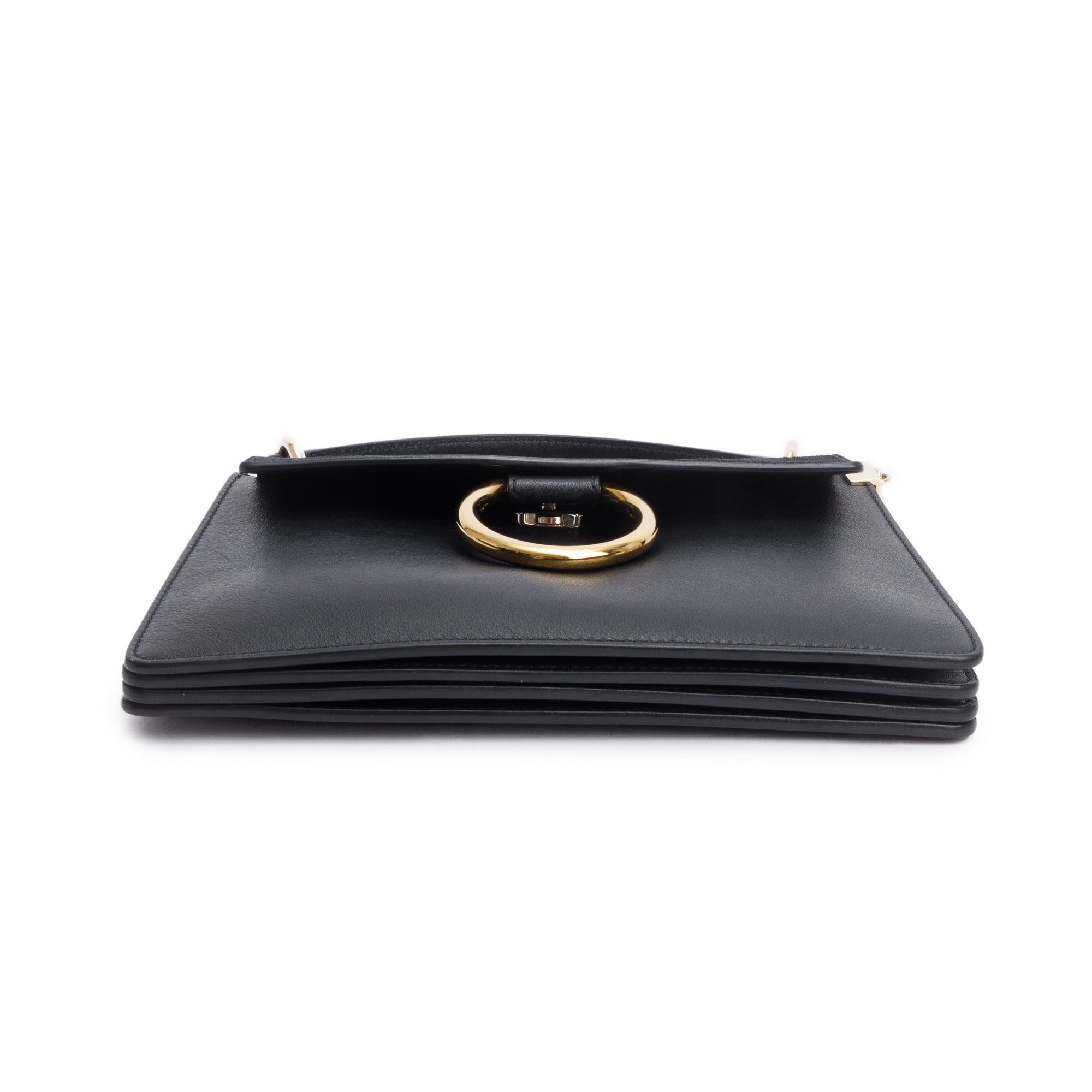 Chloe Black Suede & Calfskin Leather Small Faye Top Handle Bag w/ Strap