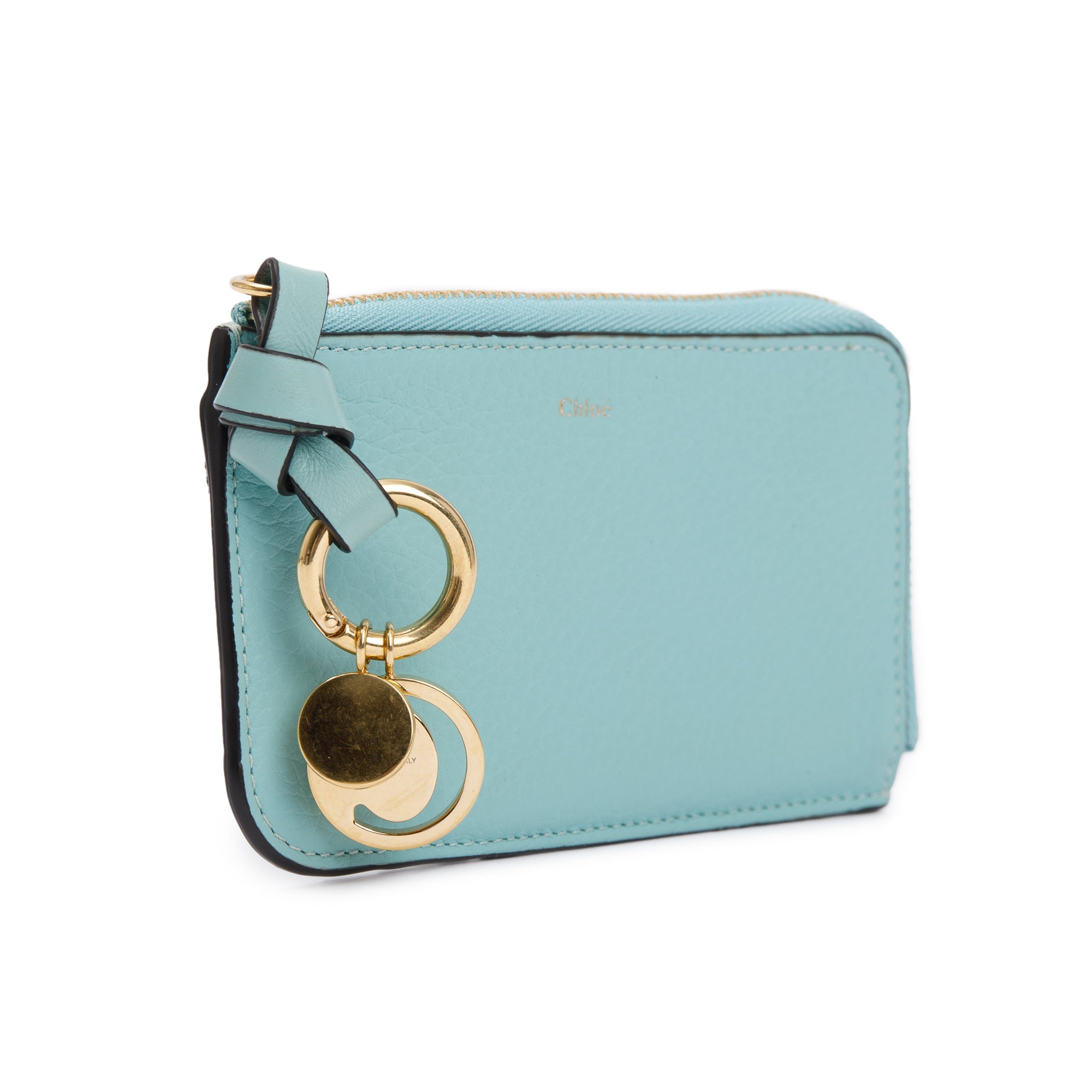 Chloe Blue Leather Alphabet Coin Purse