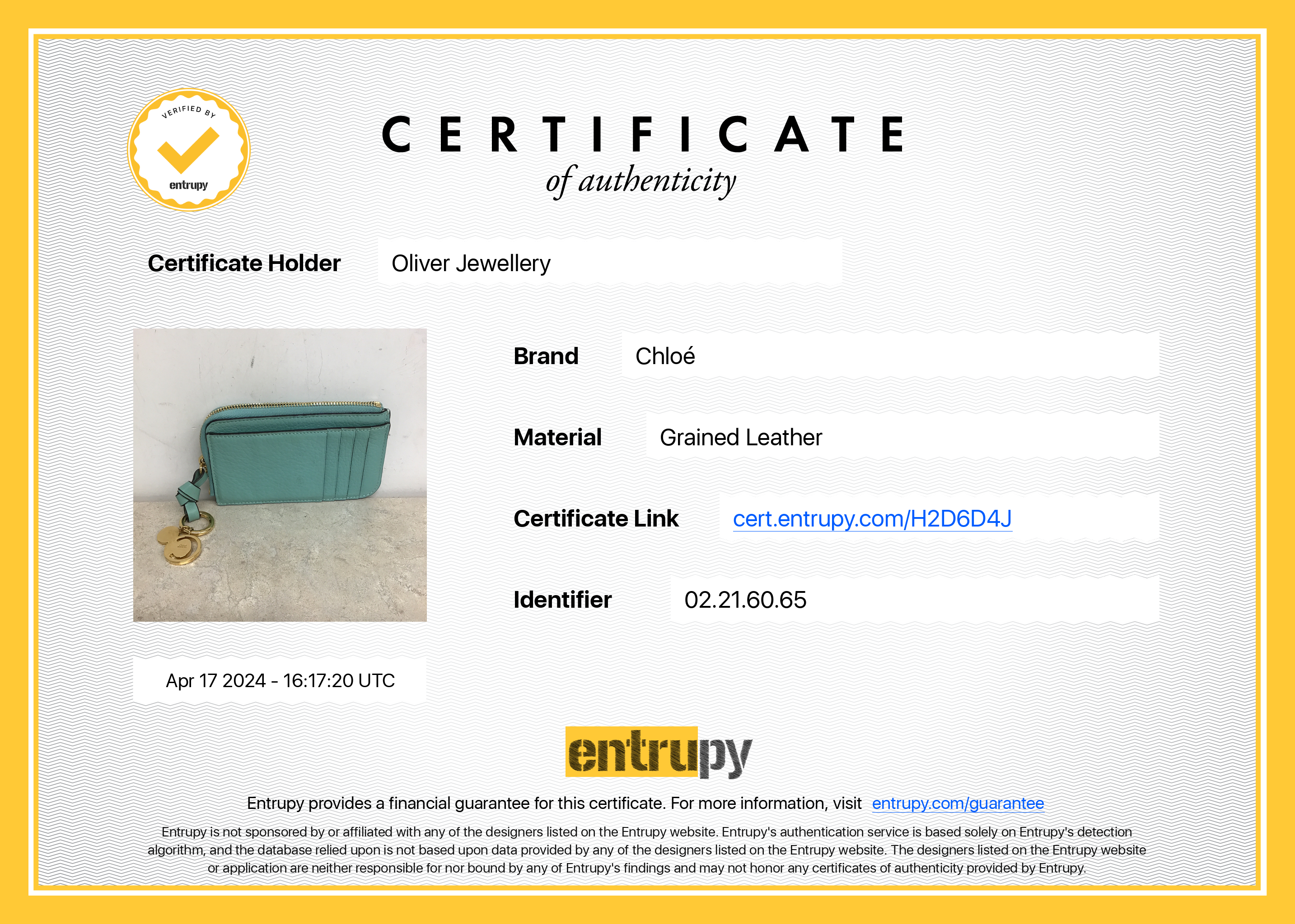 Chloe Blue Leather Alphabet Coin Purse