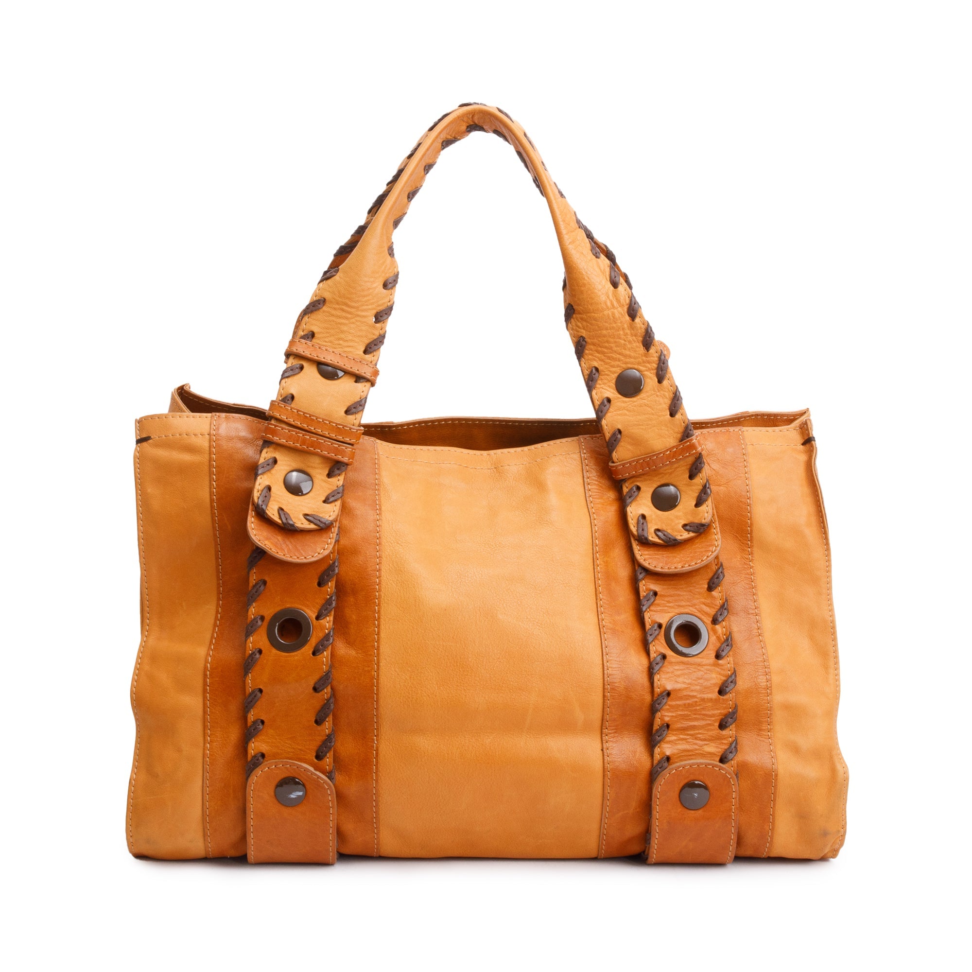 Chloe Brown Calfskin Leather Vintage Medium Tote