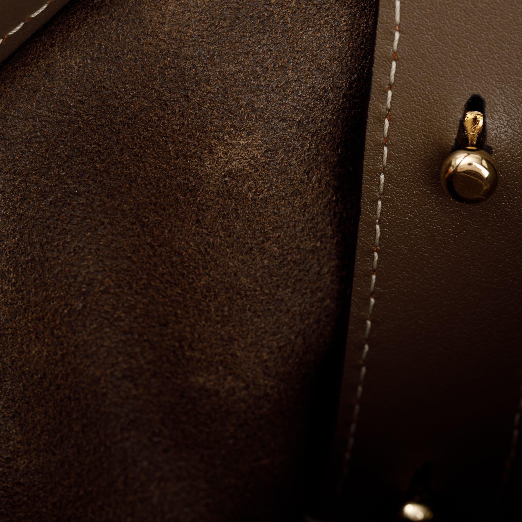 Chloe Brown Suede & Calfskin Leather Small Darryl Crossbody Bag