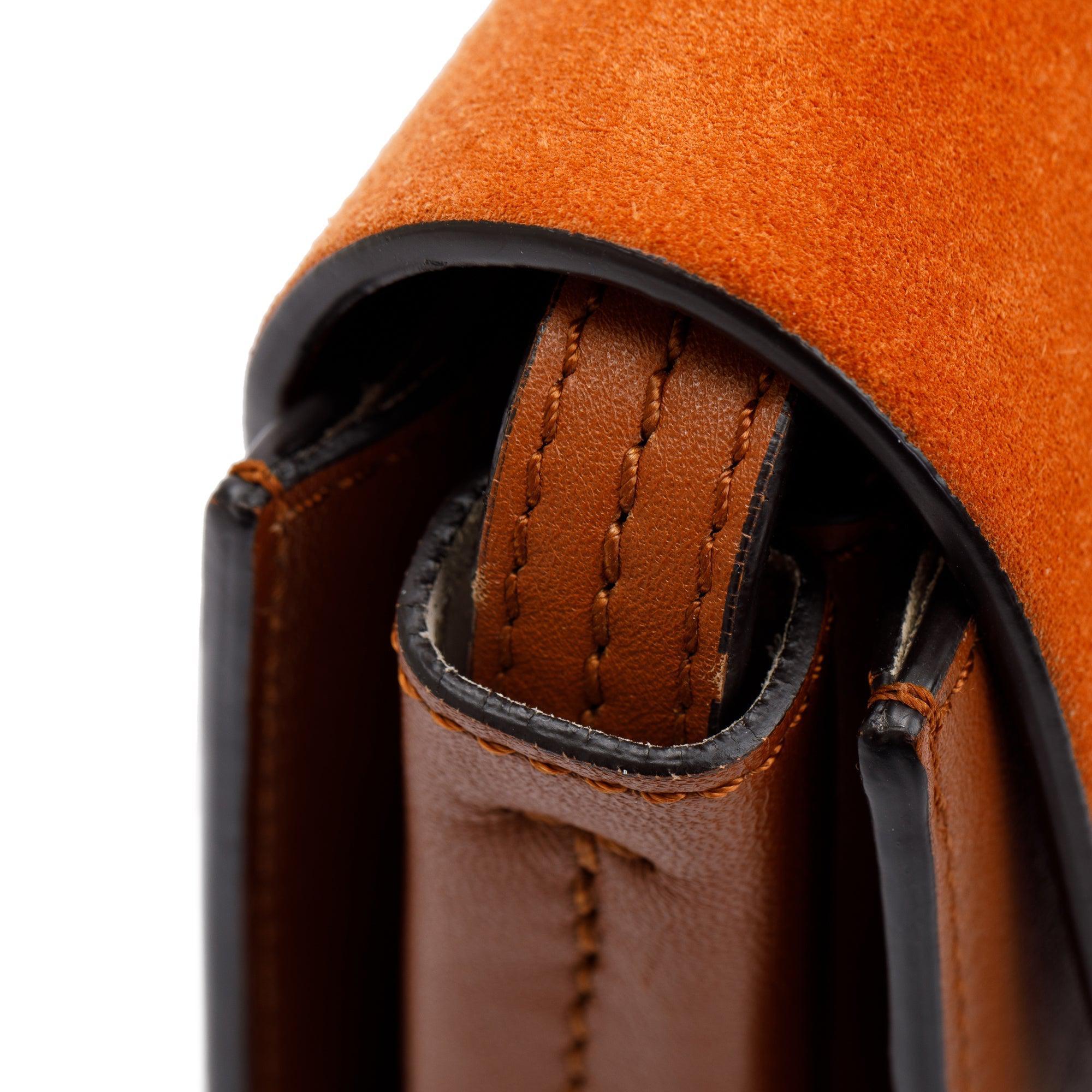 Chloe Brown Suede & Calfskin Leather Small Faye Shoulder Bag