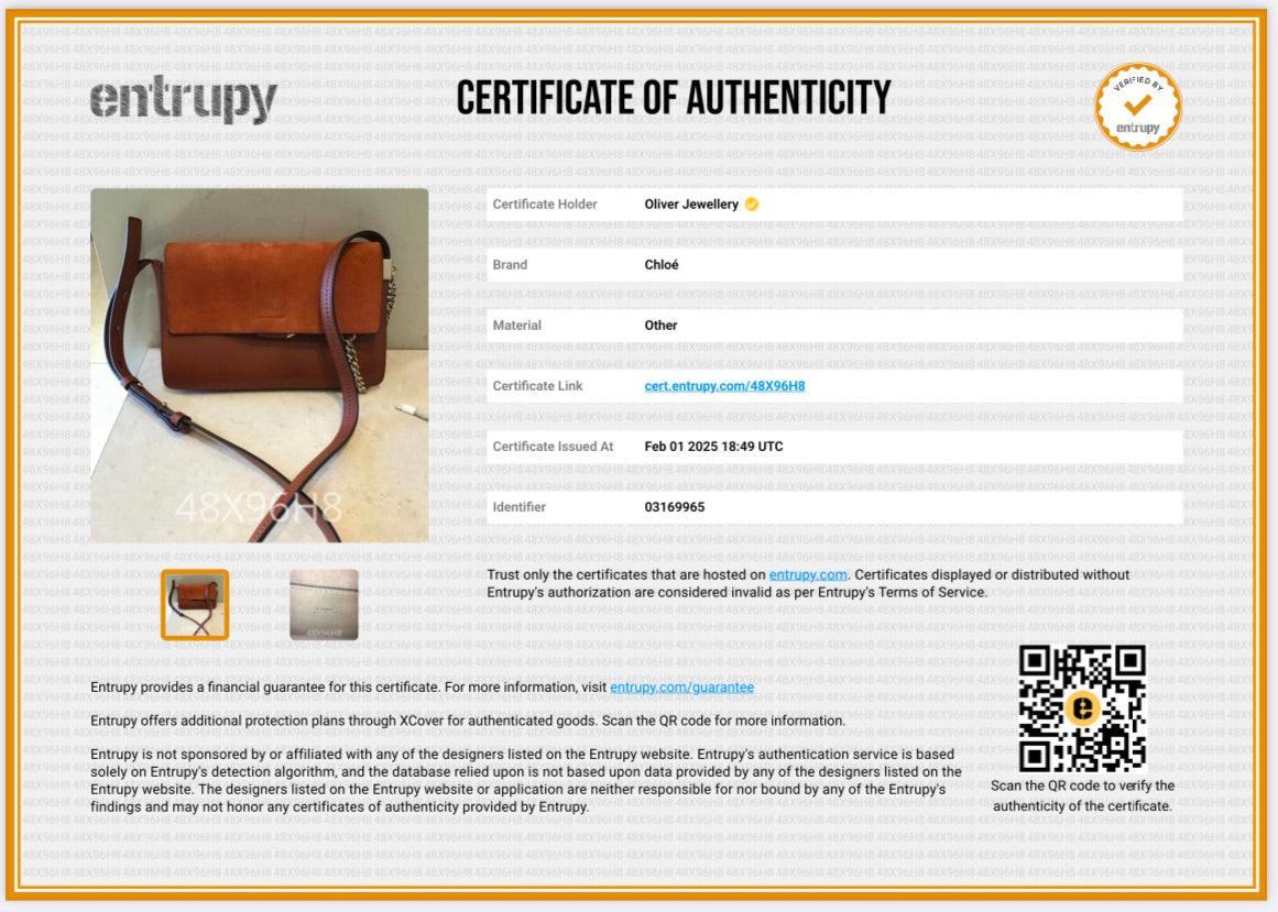 Chloe Brown Suede & Calfskin Leather Small Faye Shoulder Bag w/ Authenticity Card